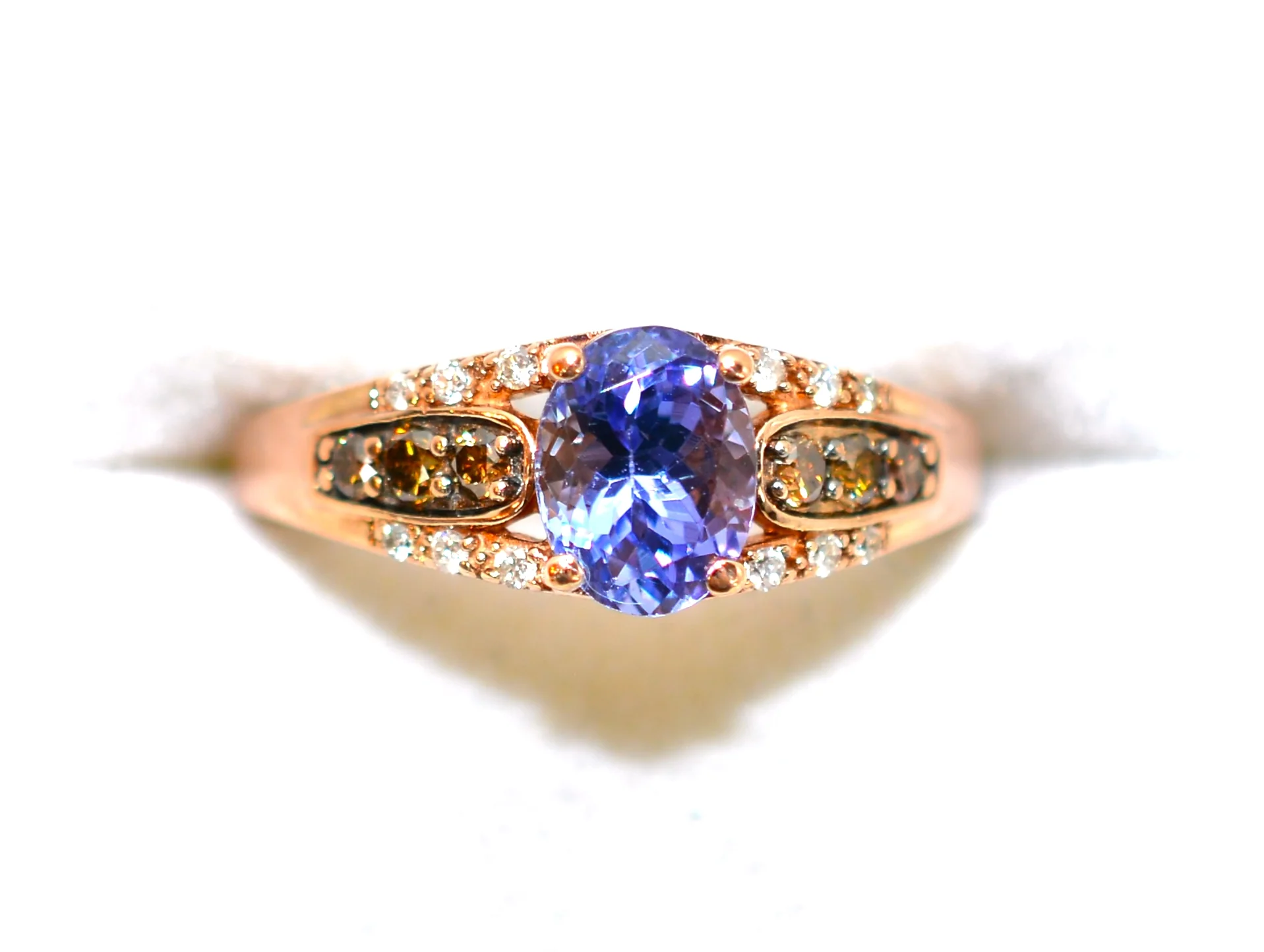LeVian Natural D'Block Tanzanite & Chocolate Diamond Ring 14K Solid Rose Gold 2.12tcw Tanzanite Ring Limited Edition LeVian Ring Statement Ring - Image 5