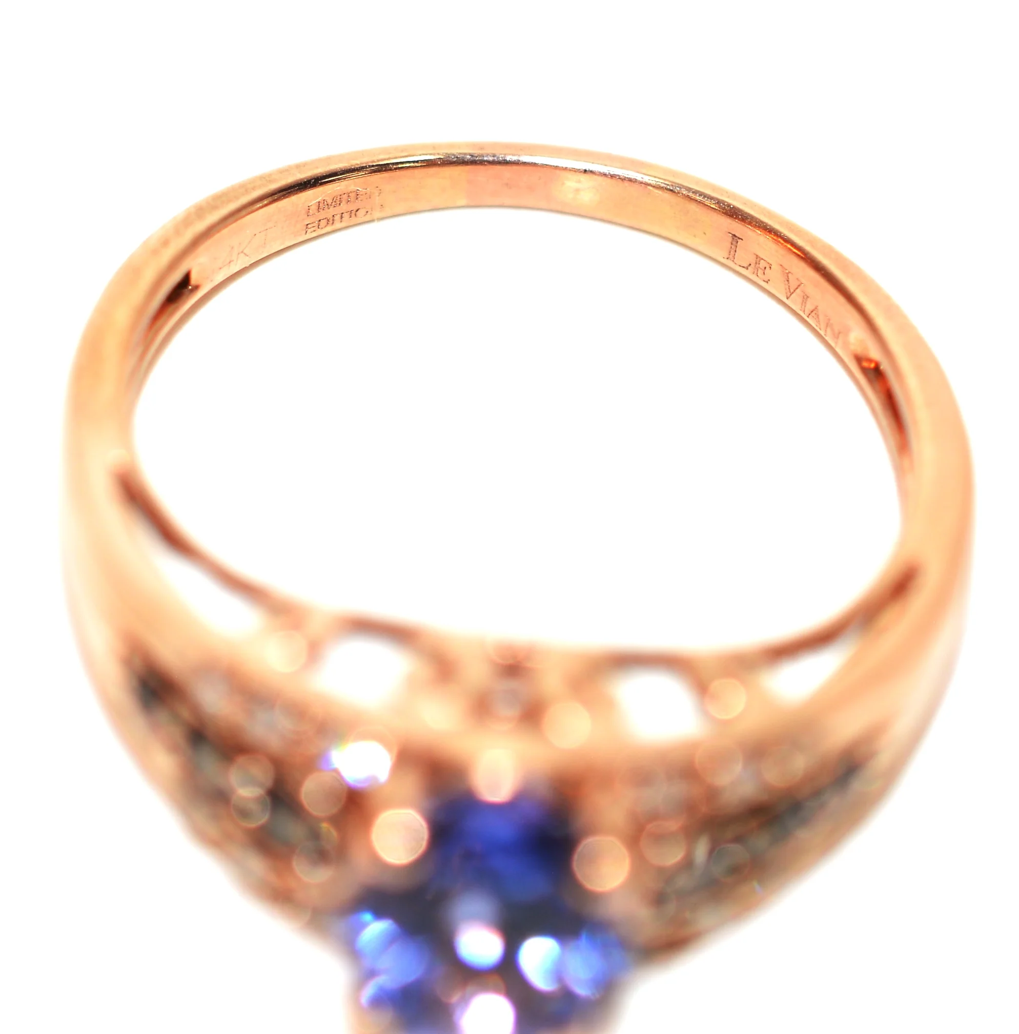 LeVian Natural D'Block Tanzanite & Chocolate Diamond Ring 14K Solid Rose Gold 2.12tcw Tanzanite Ring Limited Edition LeVian Ring Statement Ring - Image 6