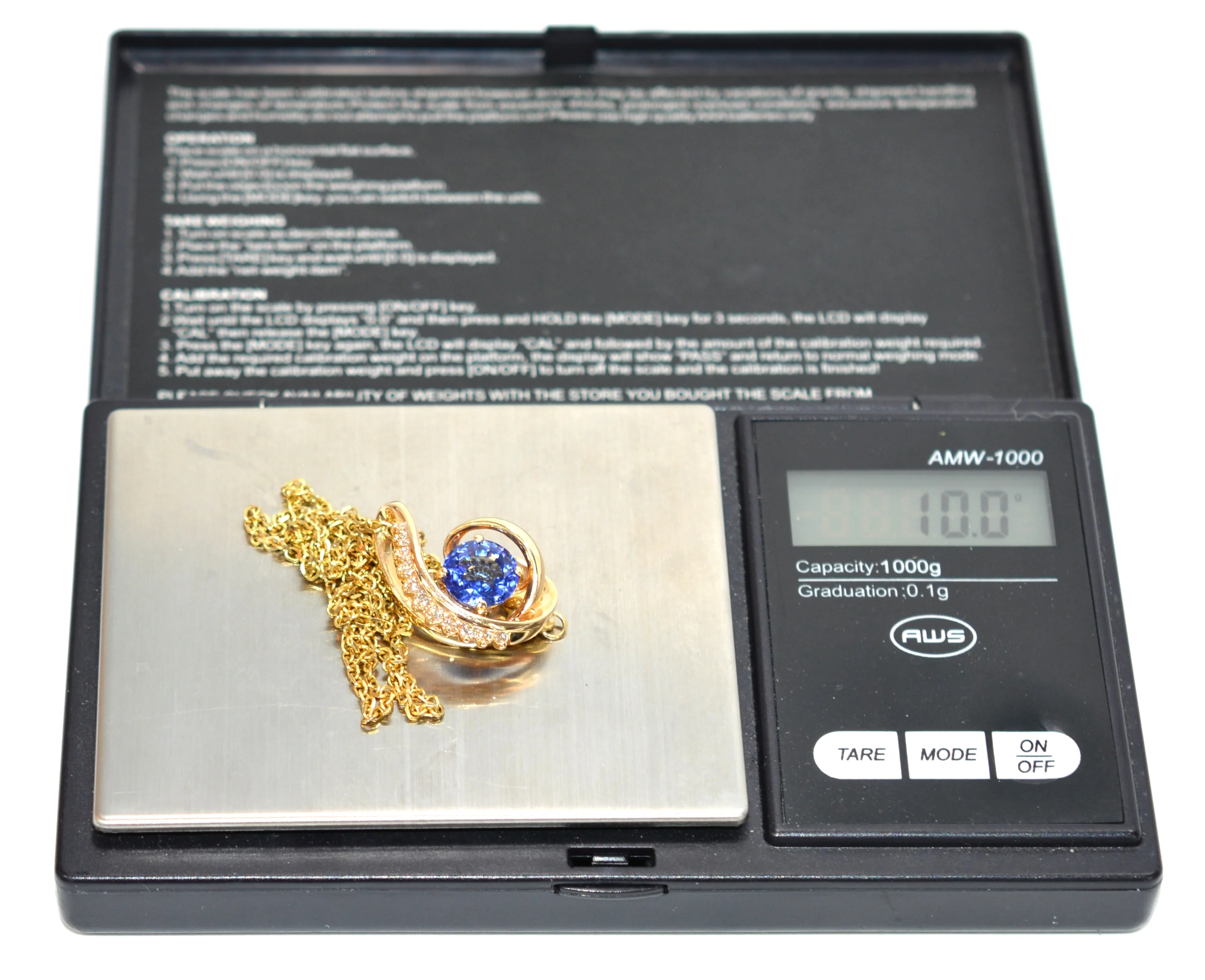 Natural D'Block Tanzanite & Diamond Necklace 14K Solid Gold 2.80tcw Tanzanite Necklace Designer Pendant Cocktail Necklace Statement Jewelry - Image 11