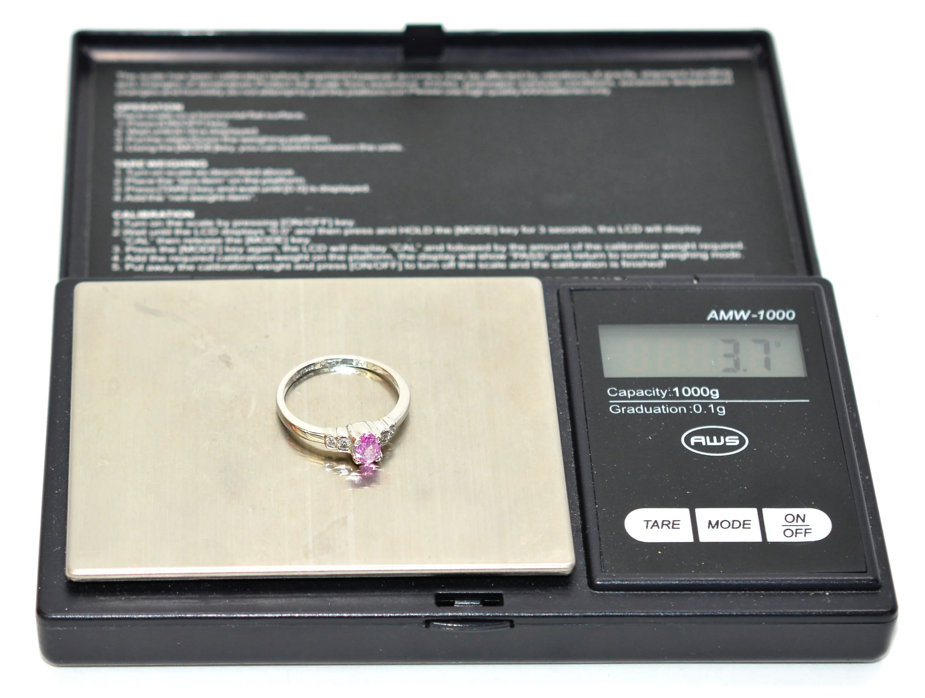 LeVian Natural Padparadscha Sapphire & Diamond Ring Solid Platinum .49tcw Ceylon Ring Sapphire Ring Designer Ring Engagement Ring Pink Ring - Image 11