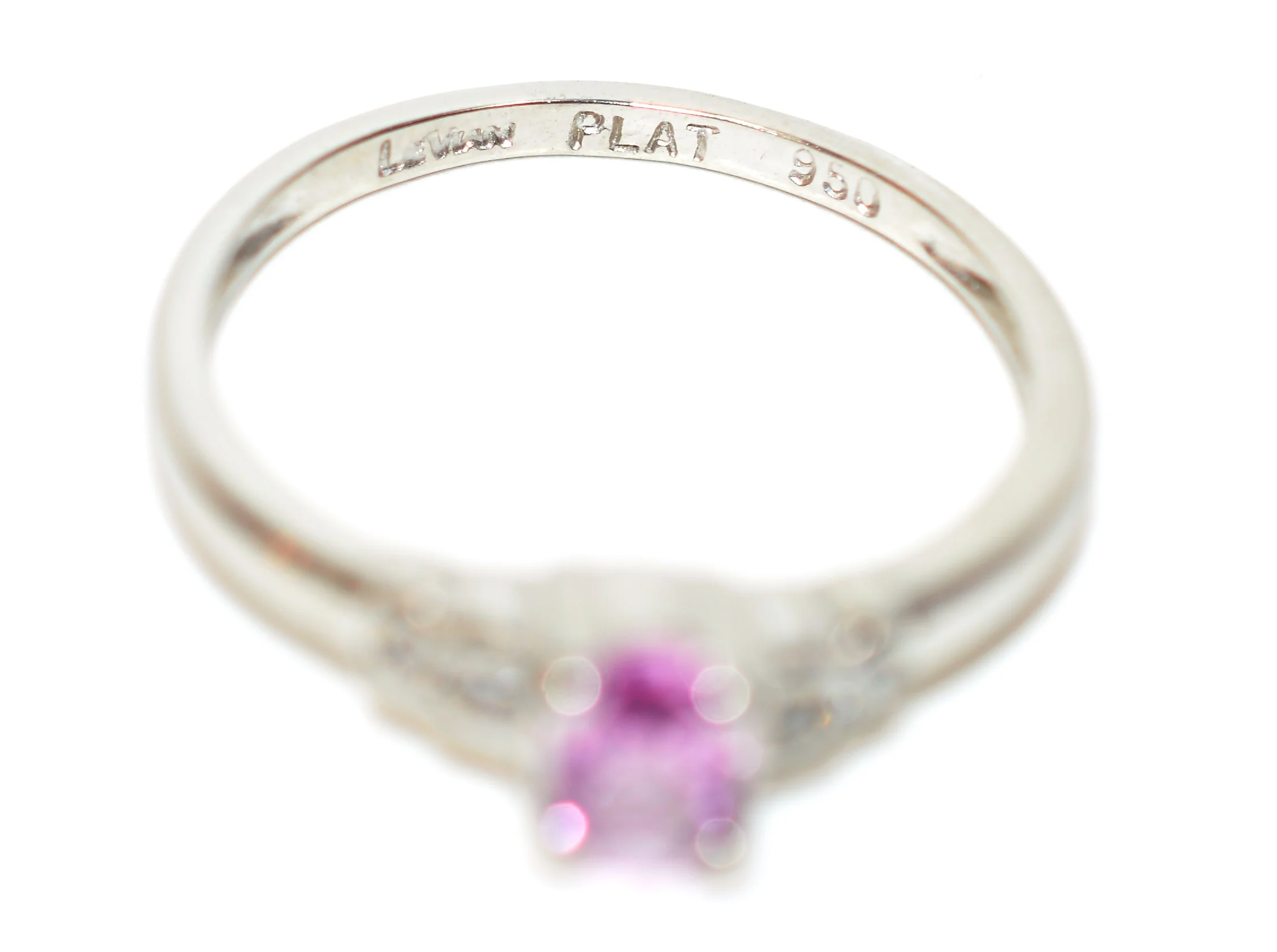 LeVian Natural Padparadscha Sapphire & Diamond Ring Solid Platinum .49tcw Ceylon Ring Sapphire Ring Designer Ring Engagement Ring Pink Ring - Image 6