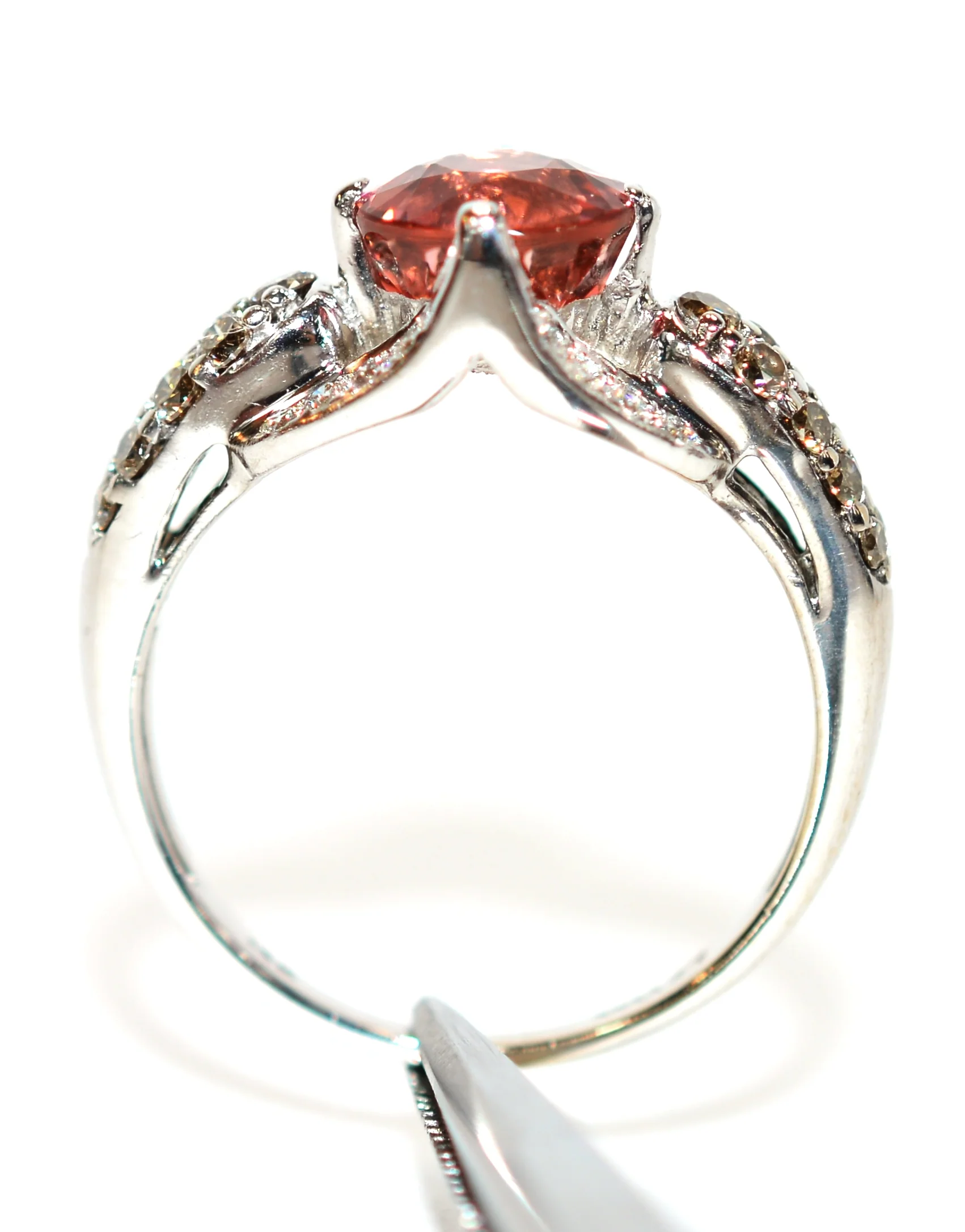 LeVian Natural Pink Tourmaline & Diamond 14K Solid White Gold 1.99tcw Tourmaline Ring Designer Ring Pink Ring Engagement Ring Bridal Jewelry - Image 3
