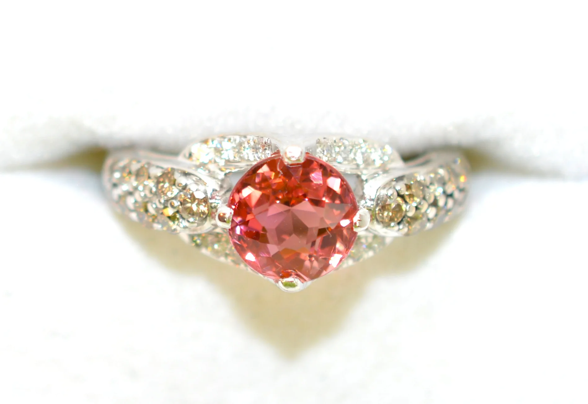 LeVian Natural Pink Tourmaline & Diamond 14K Solid White Gold 1.99tcw Tourmaline Ring Designer Ring Pink Ring Engagement Ring Bridal Jewelry - Image 5