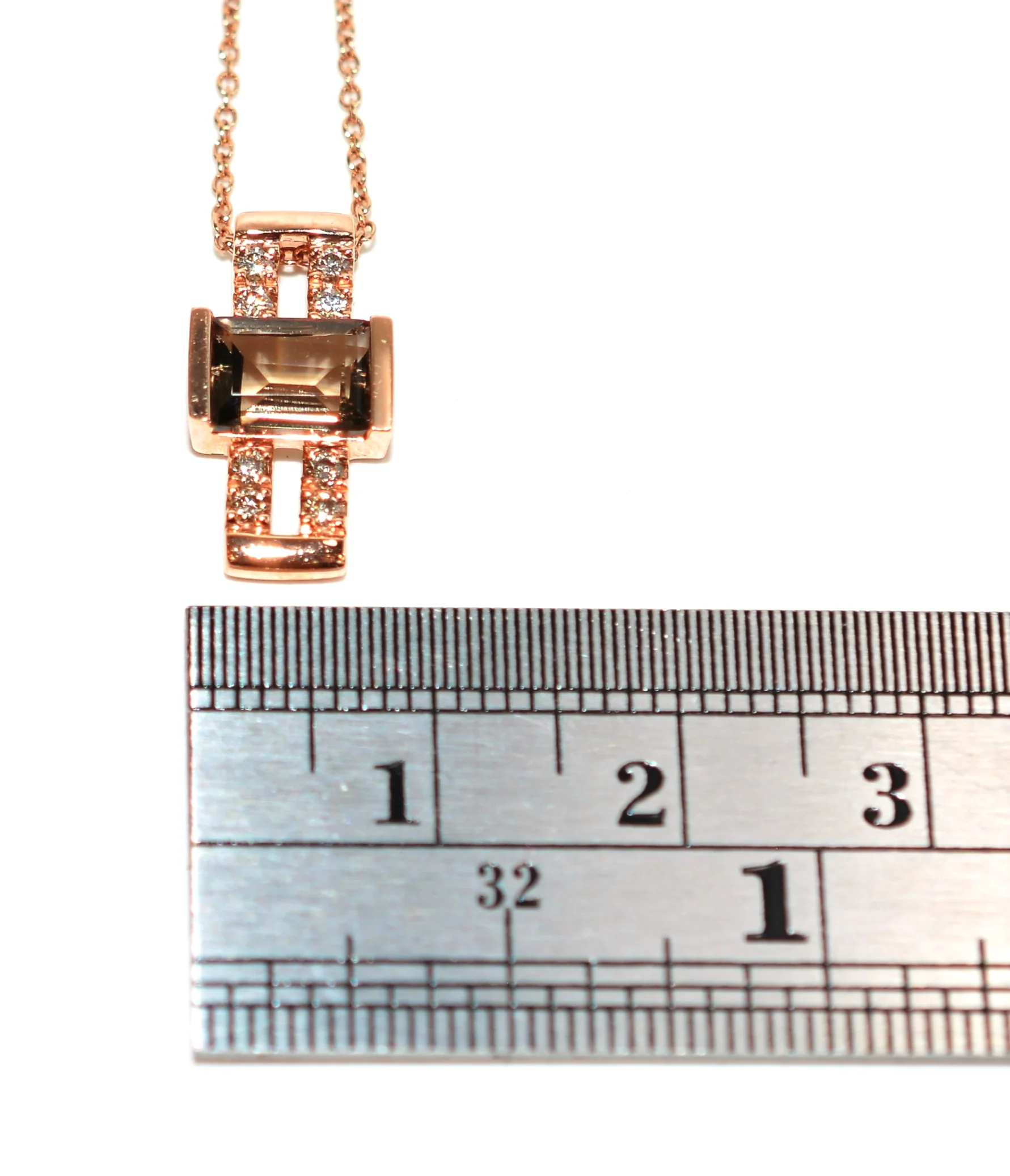 LeVian Natural Smoky Quartz & Diamond Pendant Necklace 14K Solid Rose Gold 1.02tcw Gemstone Necklace Designer Necklace Quartz Necklace - Image 10