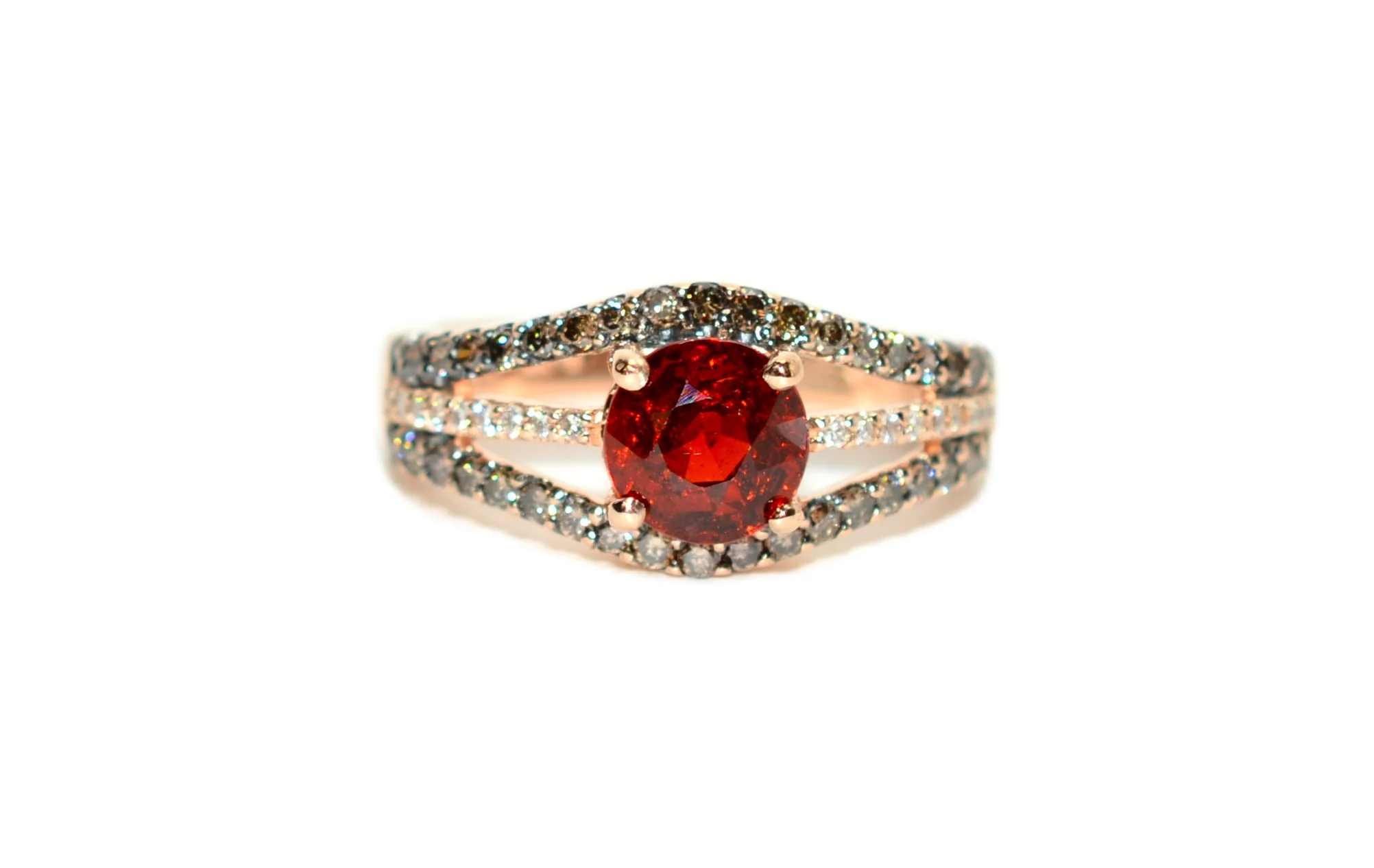 LeVian Natural Spessartine Garnet & Diamond Ring 14K Rose Gold 2.20tcw Mandarin Garnet Designer Le Vian Jewelry Fanta Garnet Orange Gemstone