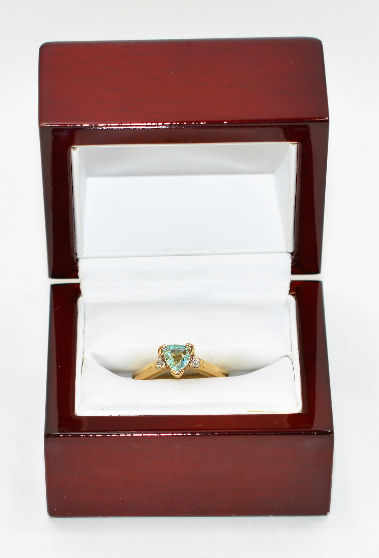 LeVian Natural Paraiba Tourmaline & Diamond Ring 14kt Yellow Gold 0.65tcw Gemstone Designer Women's Estate Jewelry Engagement Ring - Image 14