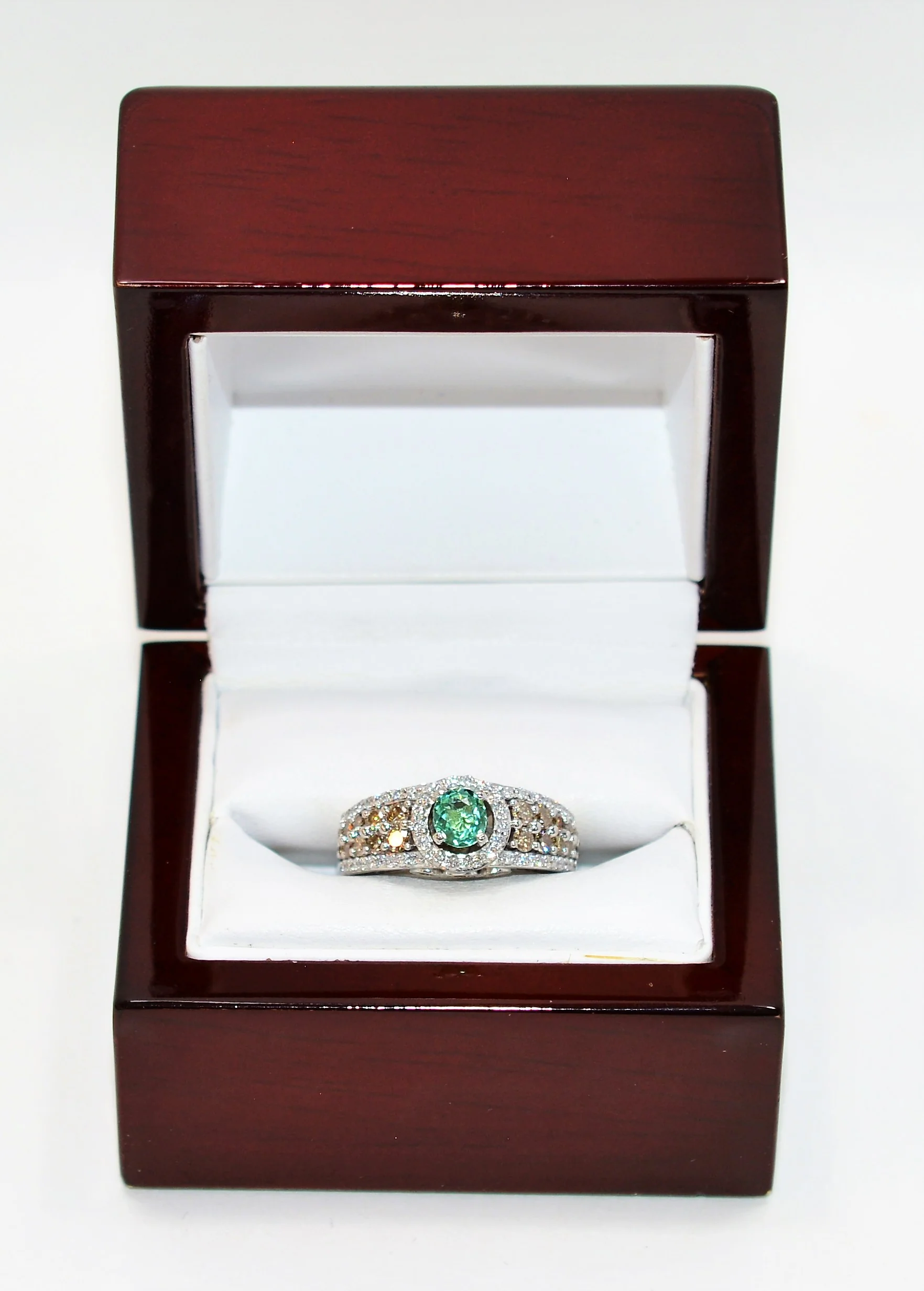 LeVian Natural Paraiba Tourmaline & Fancy Diamond Ring 14K Solid White Gold 1.16tcw Designer Jewelry Fine Estate Cluster Women's Jewellery - Image 12