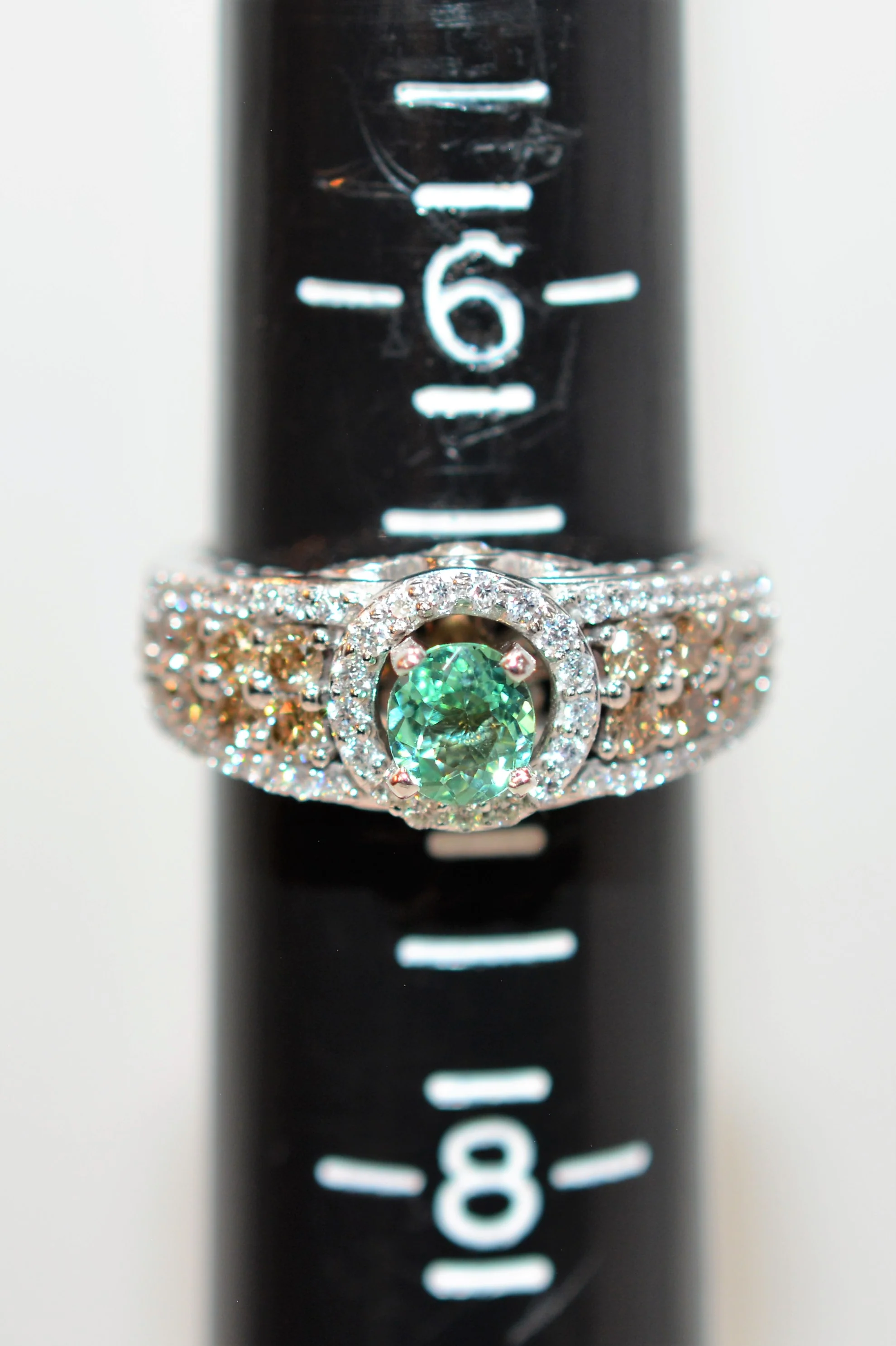 LeVian Natural Paraiba Tourmaline & Fancy Diamond Ring 14K Solid White Gold 1.16tcw Designer Jewelry Fine Estate Cluster Women's Jewellery - Image 9