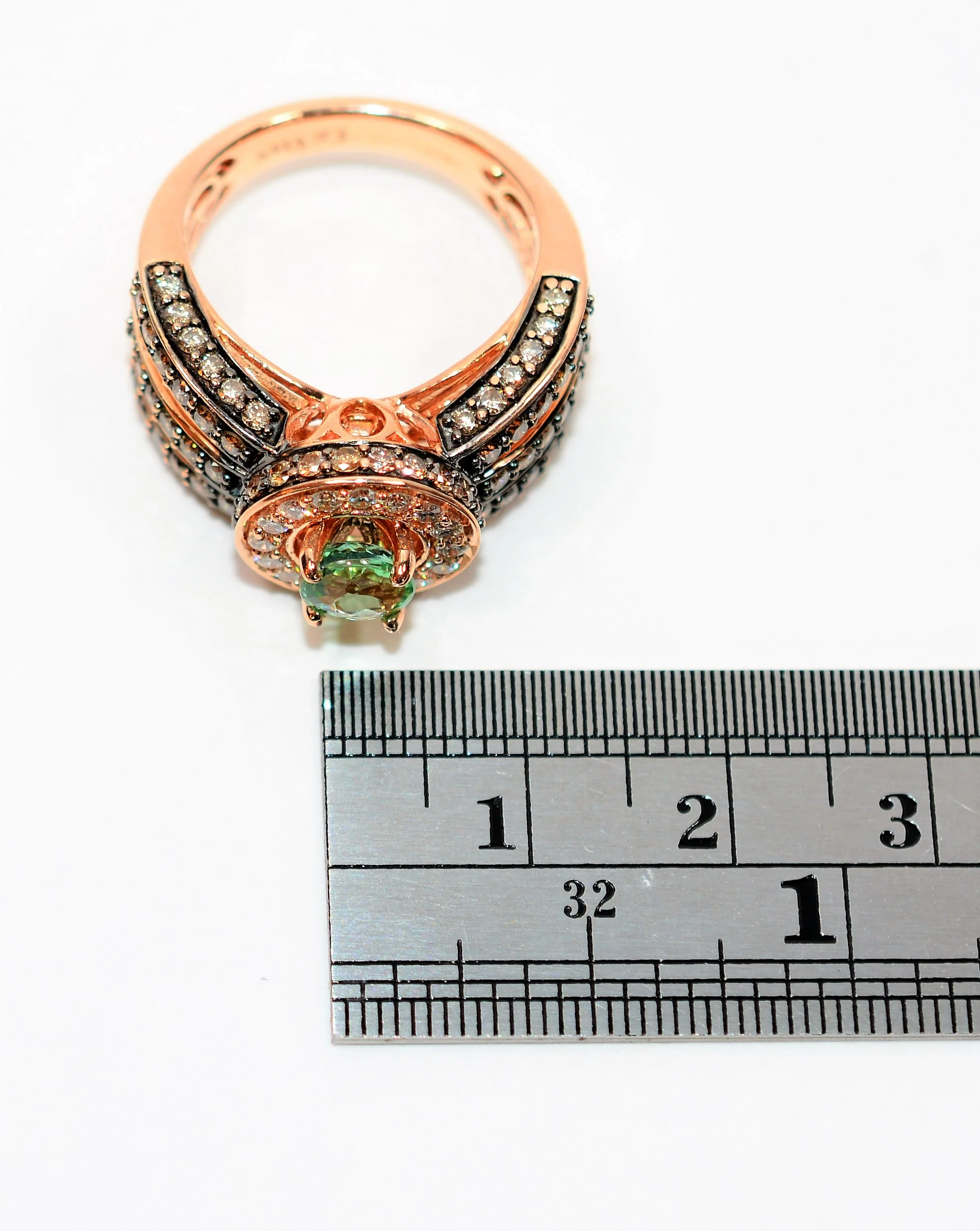 Limited Edition Trunk Special LeVian Natural Paraiba Tourmaline & Chocolate Diamond Ring 14K Rose Gold Color 2.21tcw Cocktail Ring - Image 10