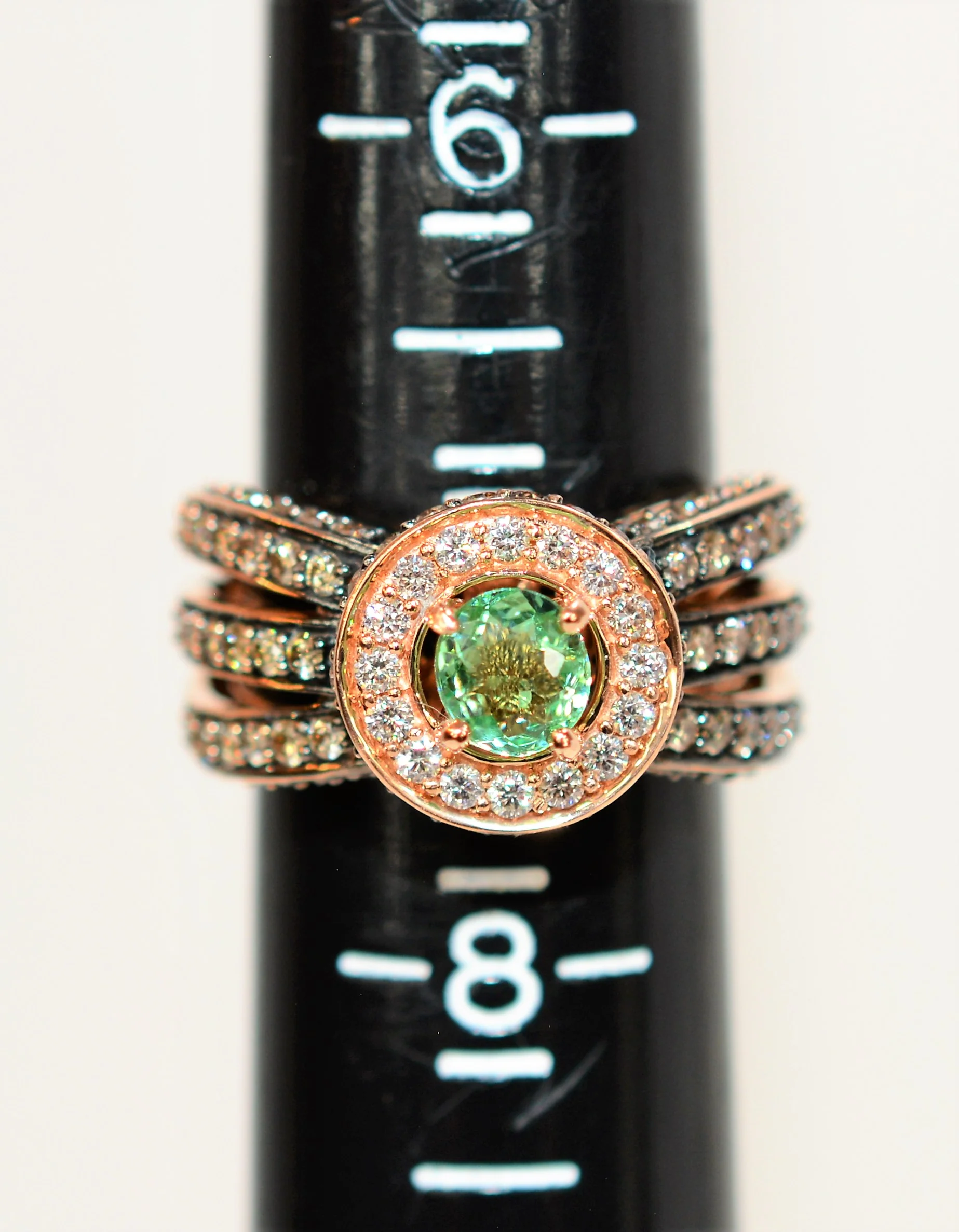 Limited Edition Trunk Special LeVian Natural Paraiba Tourmaline & Chocolate Diamond Ring 14K Rose Gold Color 2.21tcw Cocktail Ring - Image 9
