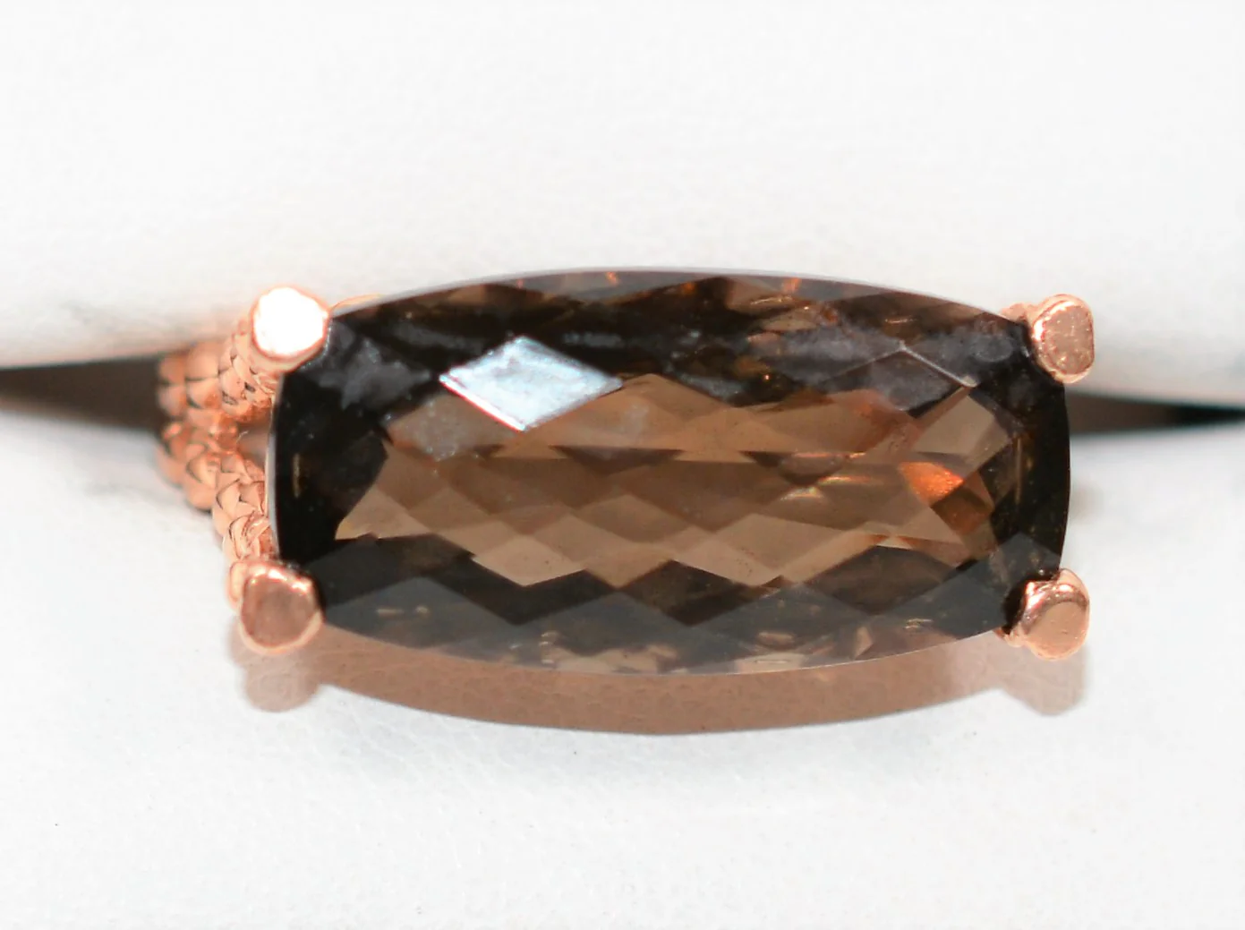 Natural Smoky Quartz Ring 10K Solid Rose Gold 8.53ct Solitaire Ring Cocktail Ring Statement Ring Smoky Topaz Ring Ladies Ring Women's Ring - Image 5