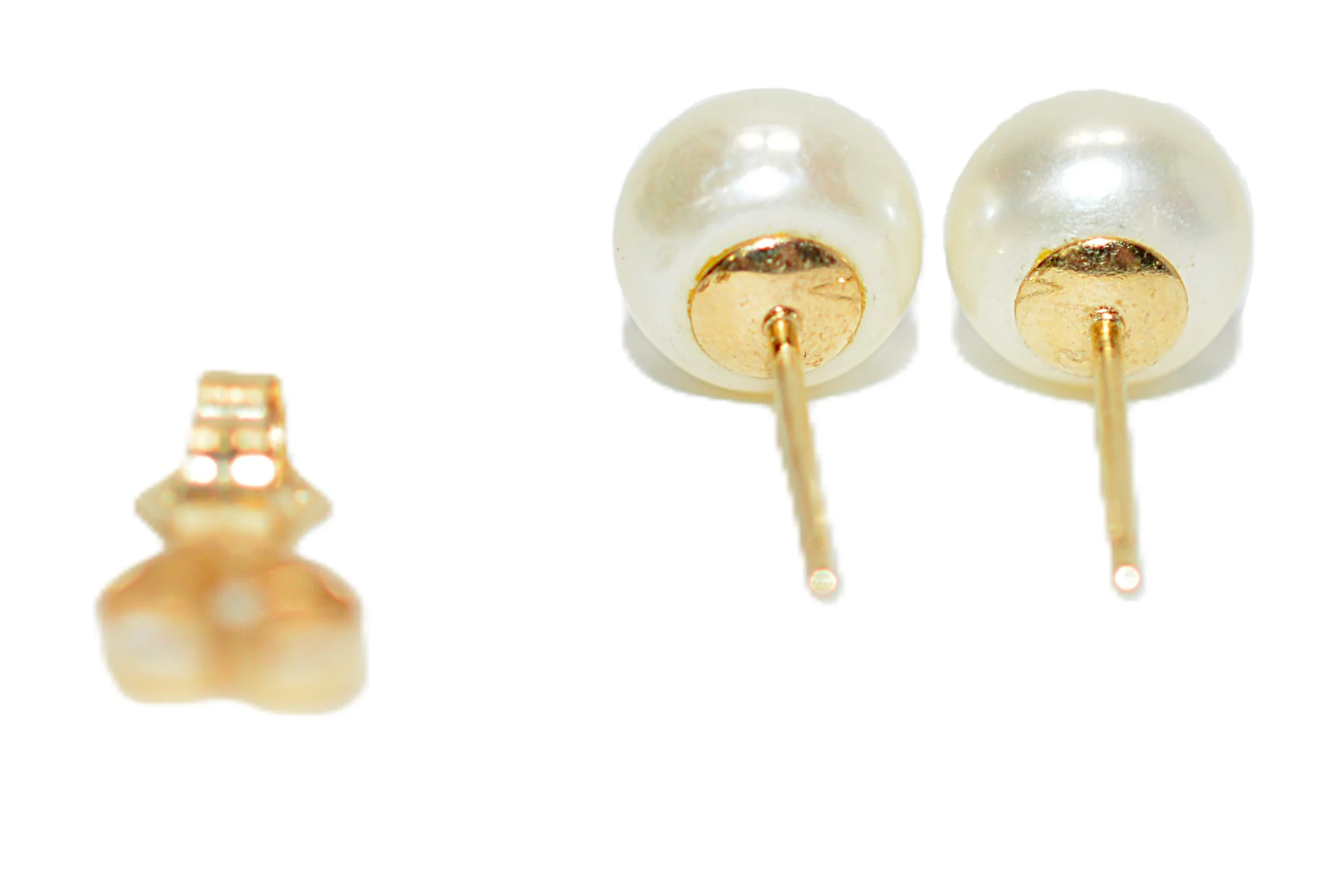 Natural Akoya Pearl Earrings 14K Solid Gold Earrings Stud Earrings Antique Earrings Vintage Earrings Fine Estate Jewelry October Birthstone - Image 3