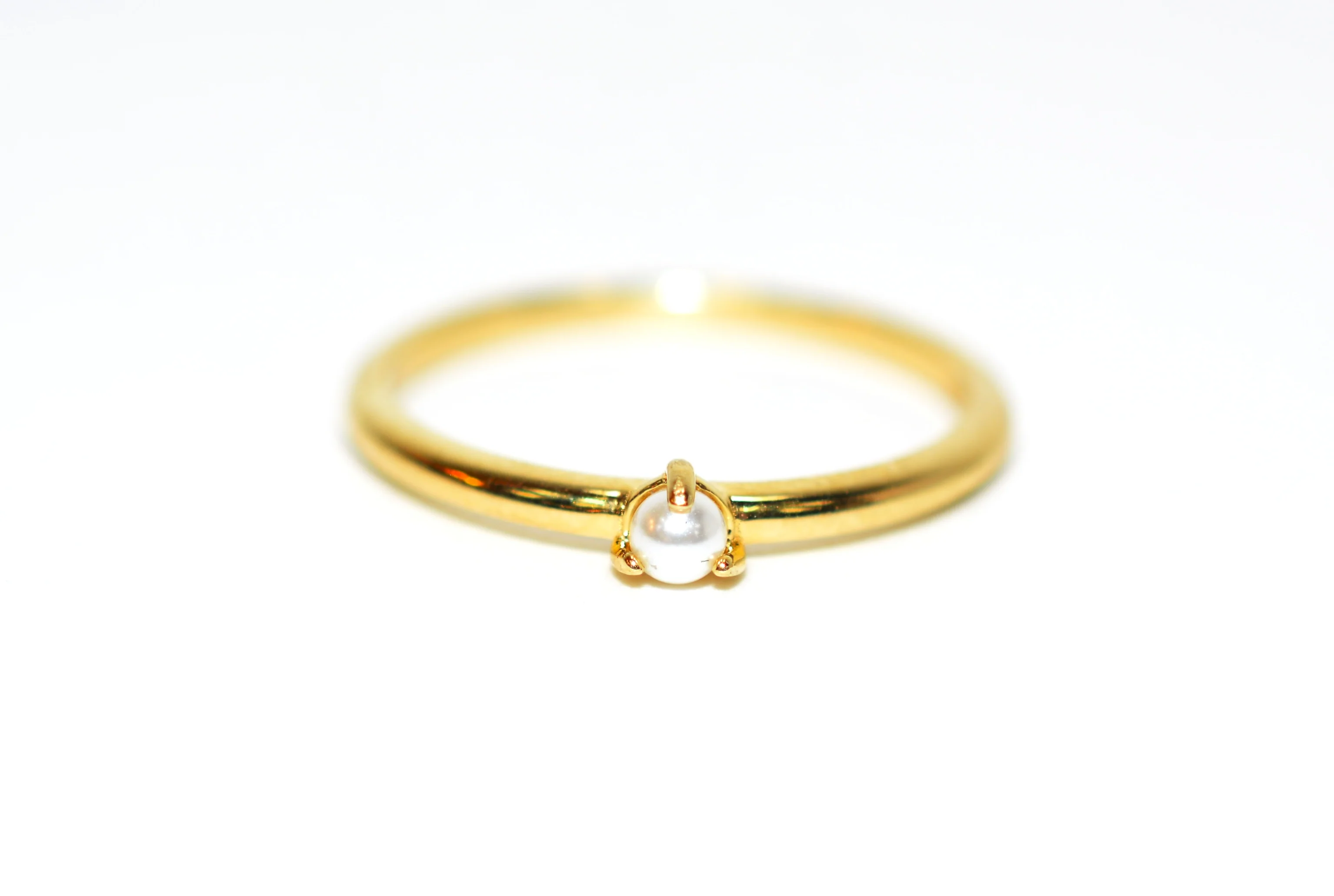 Natural Akoya Pearl Ring 14K Solid Gold Solitaire Ring Gemstone Ring Promise Ring Stackable Ring October Birthstone Ring Fine Jewelry