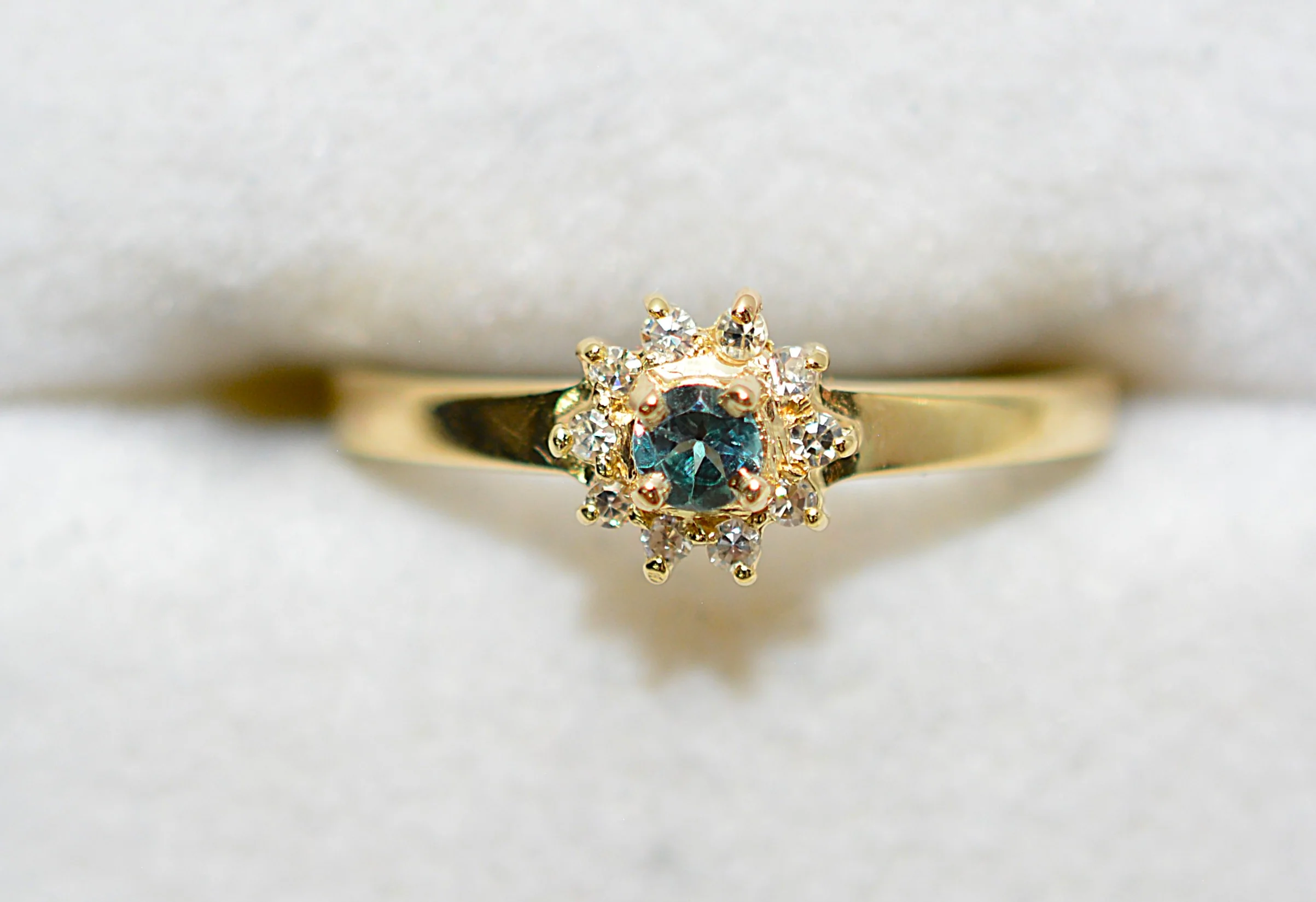 Natural Alexandrite & Diamond Ring 14K Solid Gold .20tcw Rare Gemstone Ring Promise Ring Statement Ring June Birthstone Jewelry Flower - Image 5
