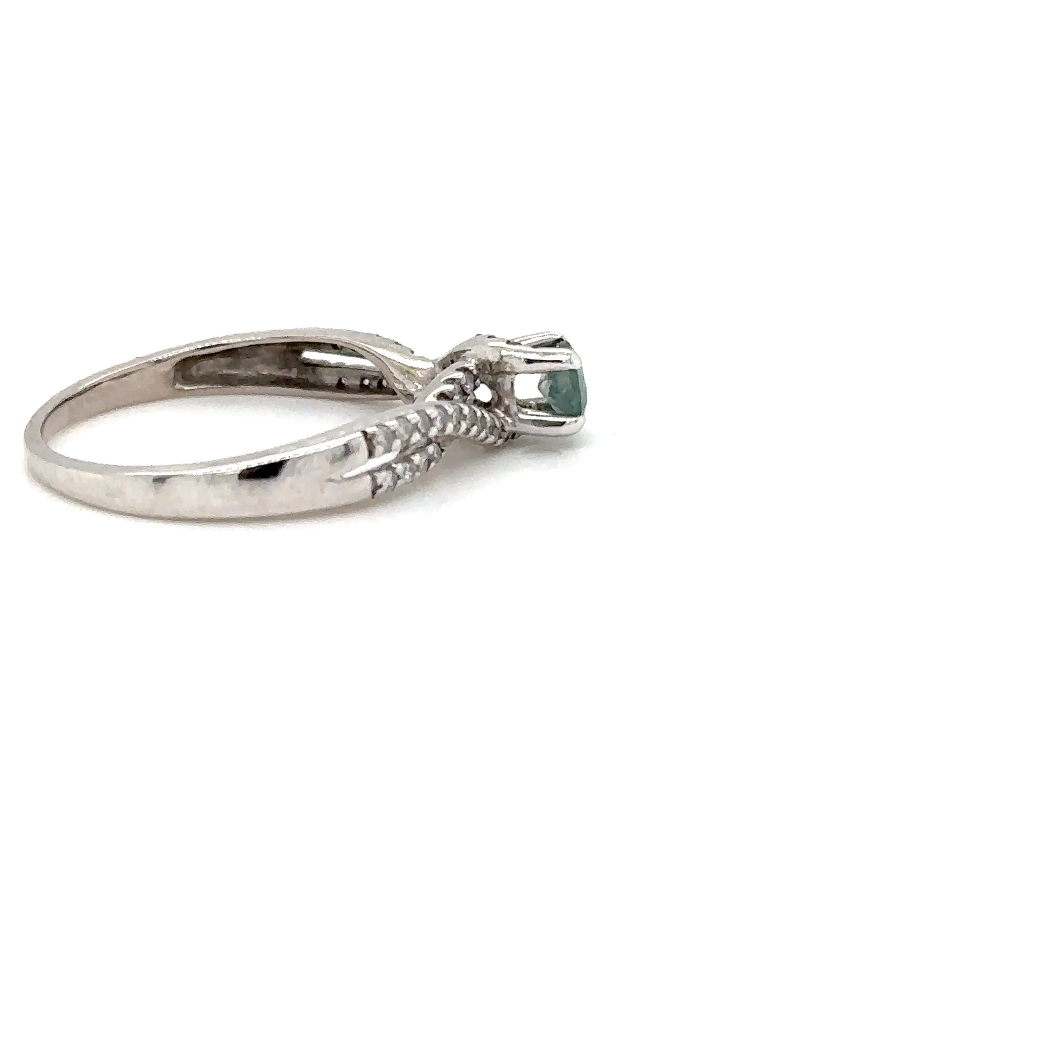 Natural Alexandrite & Diamond Ring 14K White Gold .45tcw Gemstone Ring Alexandrite Ring Statement Ring June Birthstone Vintage Estate Ring - Image 15
