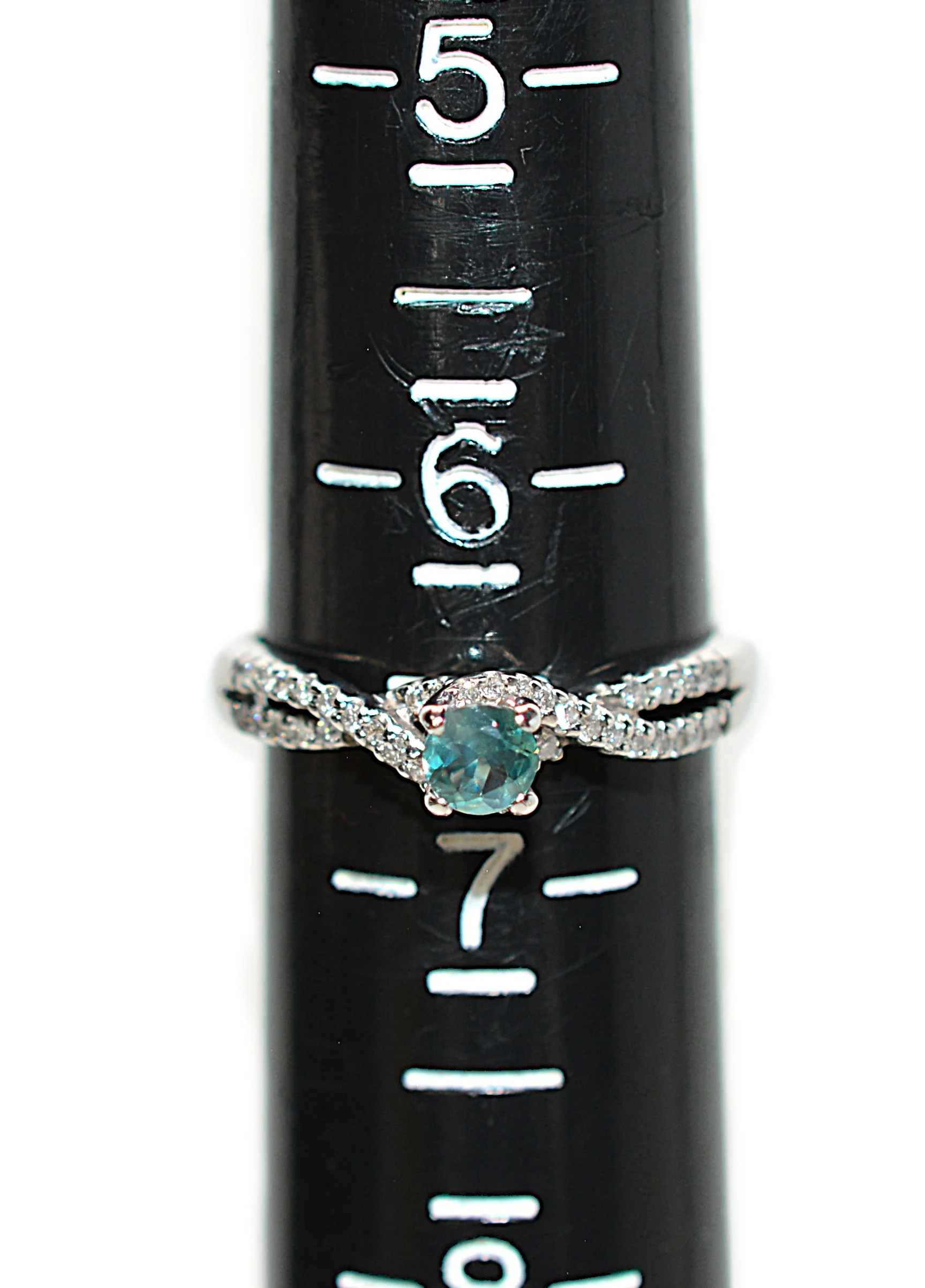 Natural Alexandrite & Diamond Ring 14K White Gold .45tcw Gemstone Ring Alexandrite Ring Statement Ring June Birthstone Vintage Estate Ring - Image 8