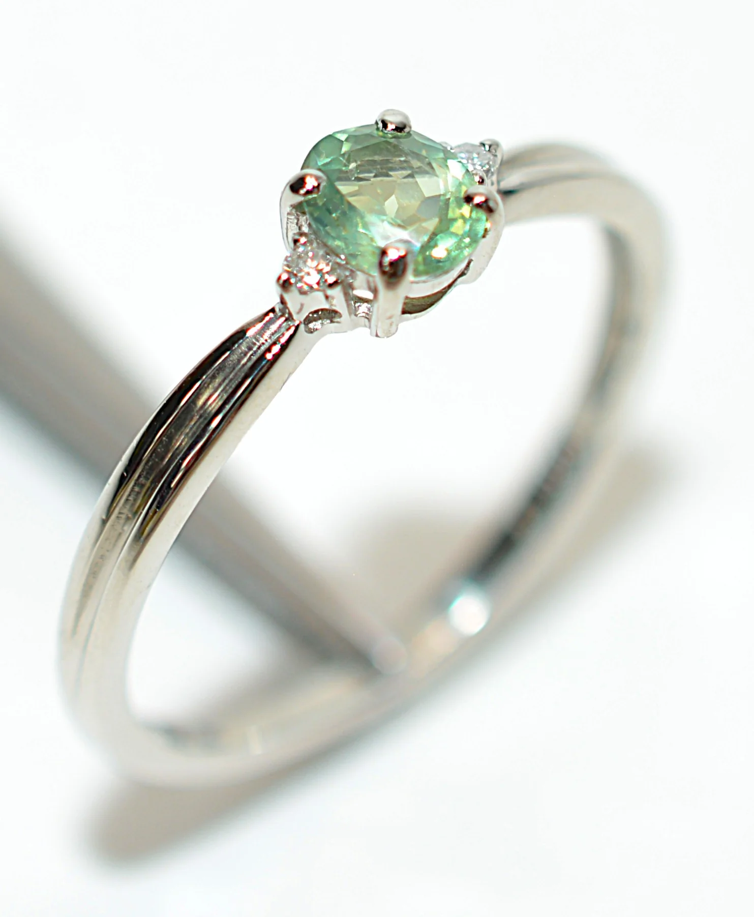 Natural Alexandrite & Diamond Ring Platinum .39tcw Birthstone Ring Statement Ring Promise Ring Vintage Ring Alexandrite Ring Estate Ring - Image 4