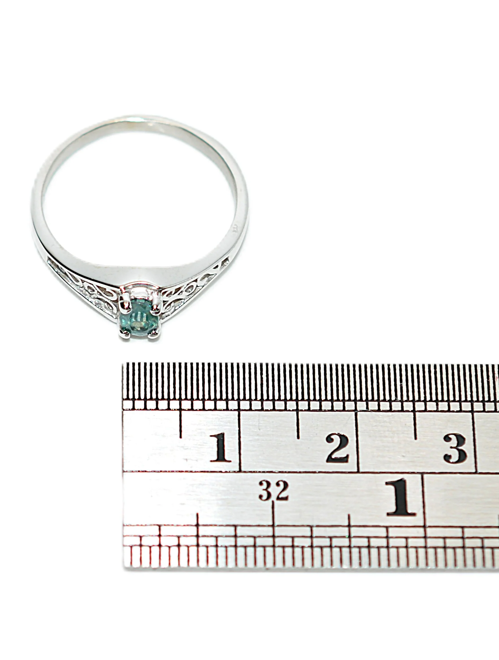 Natural Alexandrite Ring 10K Solid White Gold .32ct Solitaire Ring Vintage Ring Estate Ring Filigree Ring June Birthstone Ring Jewellery - Image 10
