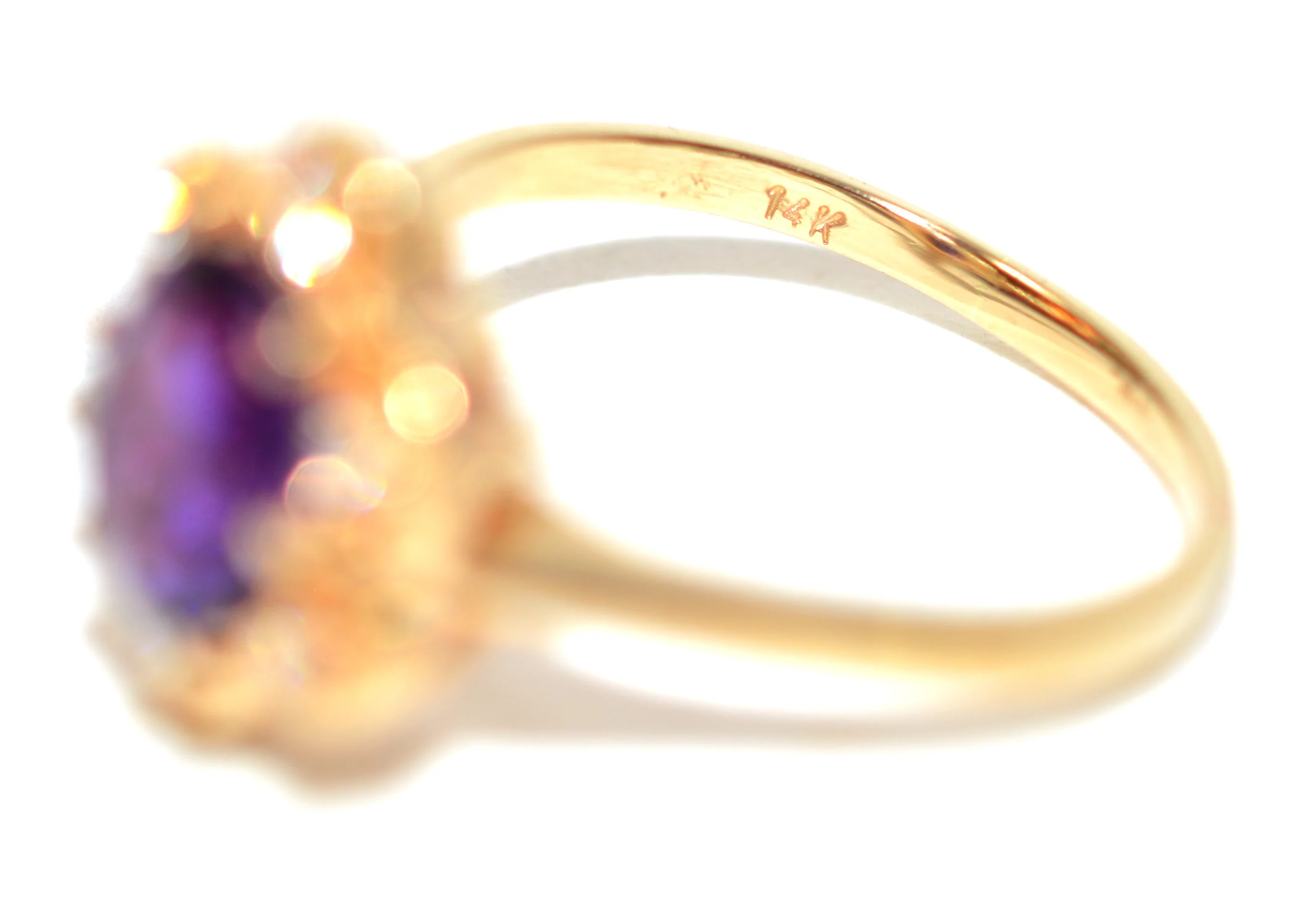 Natural Amethyst & Diamond Ring 14K Solid Gold Ring 1.93tcw Gemstone Ring February Birthstone Ring Statement Ring Cocktail Ring Fashion Ring - Image 6