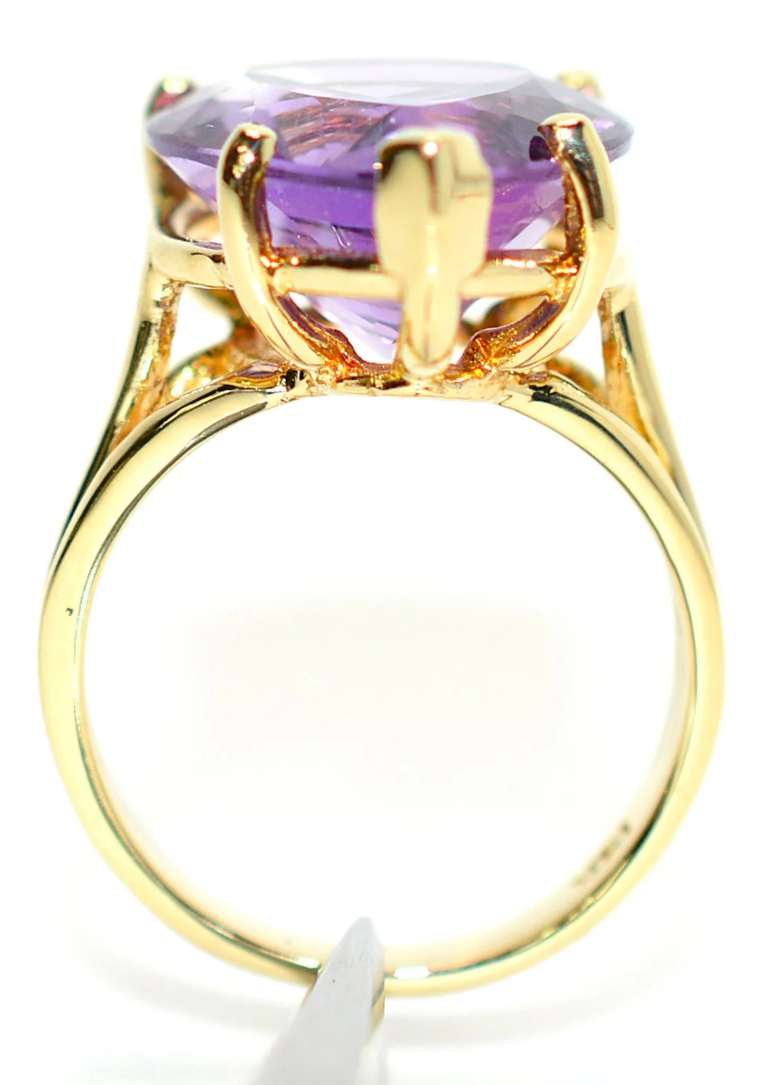 Natural Amethyst Ring 14K Solid Gold 8.71ct Solitaire Ring February Birthstone Ring Purple Ring Vintage Ring Cocktail Ring Estate Jewelry - Image 3