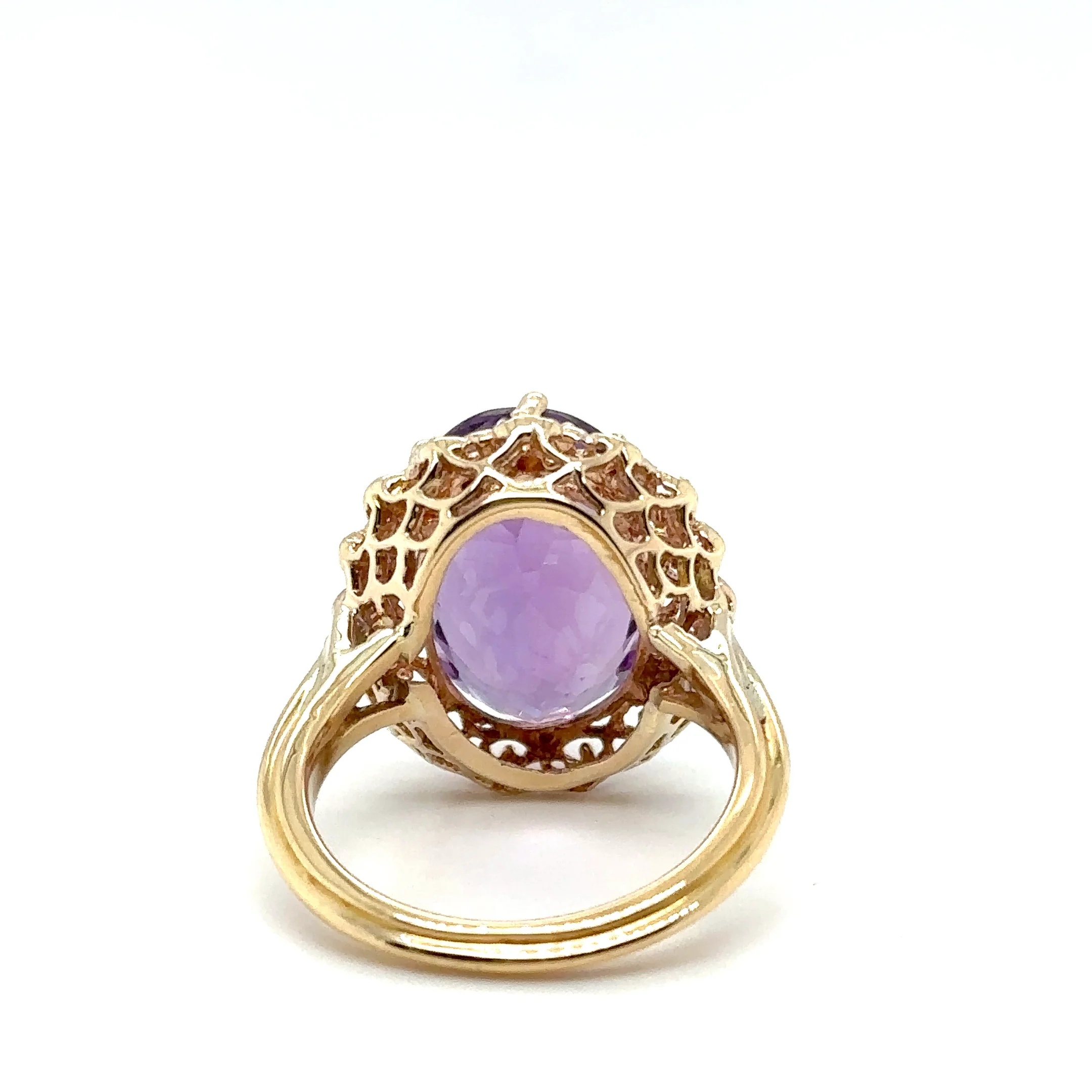 Natural Amethyst Ring 18K Solid Gold Ring 9.28ct Gemstone Ring Estate Statement Ring Cocktail Ring Purple Gemstone February Birthstone Ring - Image 11