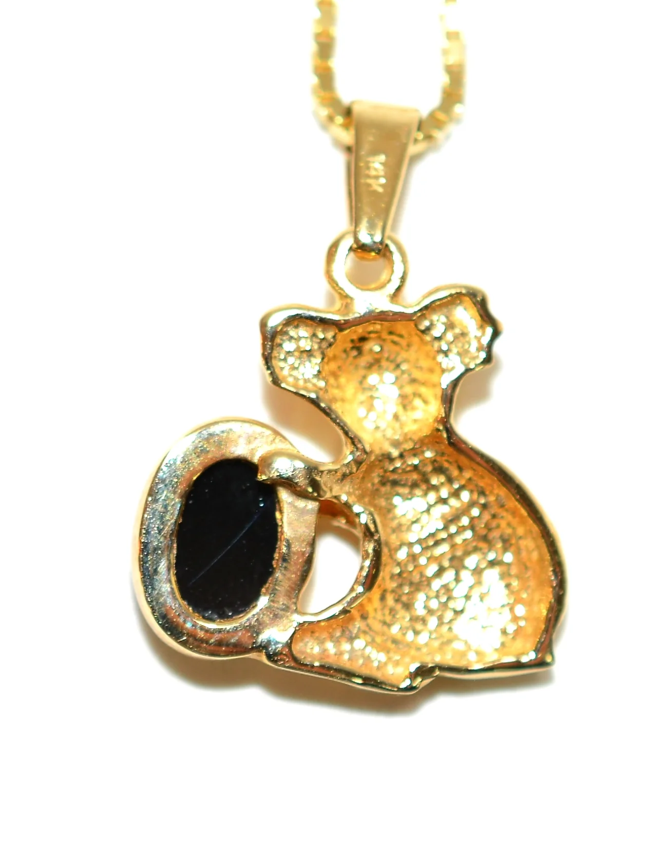 Natural Australian Black Opal Necklace 14K Solid Gold Koala Bear Necklace Koala Pendant Australian Jewelry Fine Jewelry Jewellery - Image 6