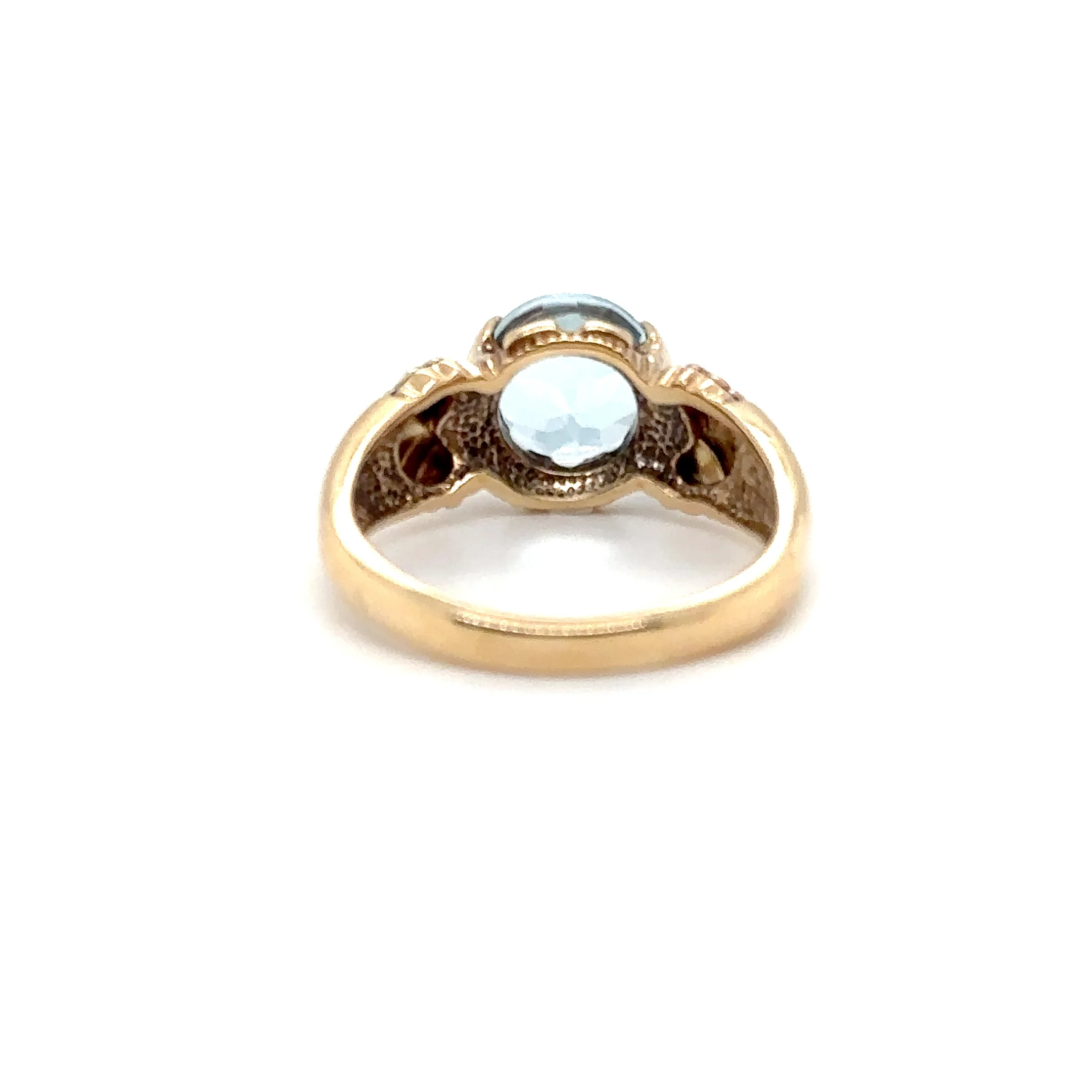 Natural Blue Topaz Ring 10K Solid Gold 2.01ct Black Hills Gold Ring Boho Leaf Vine Nature Ring Birthstone Ring Made in America South Dakota - Image 11