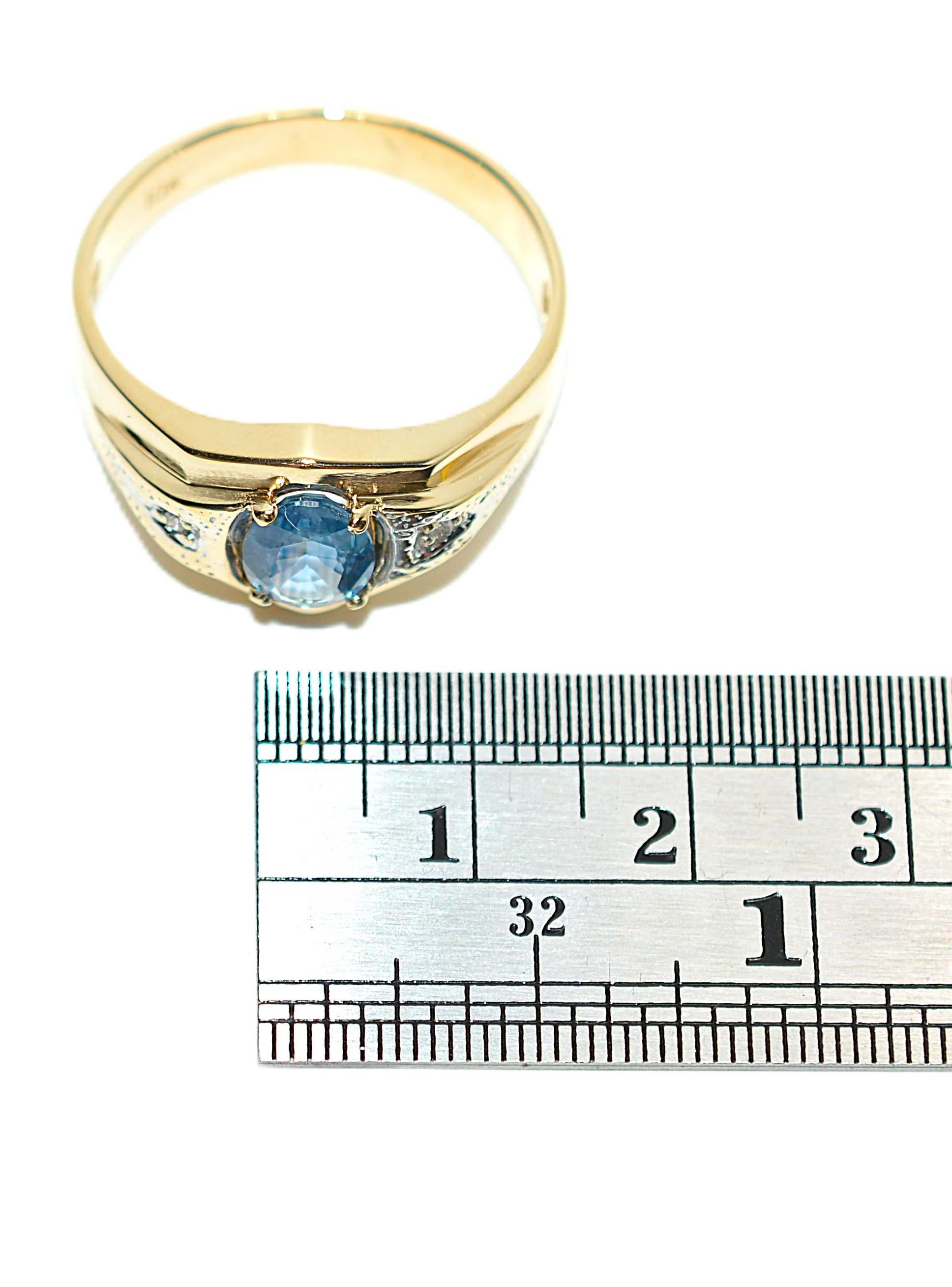 Natural Ceylon Sapphire & Diamond Ring 10K Solid Gold 1.18tcw Mens Ring Blue Gemstone September Birthstone Ring Vintage Estate Gents Ring - Image 10