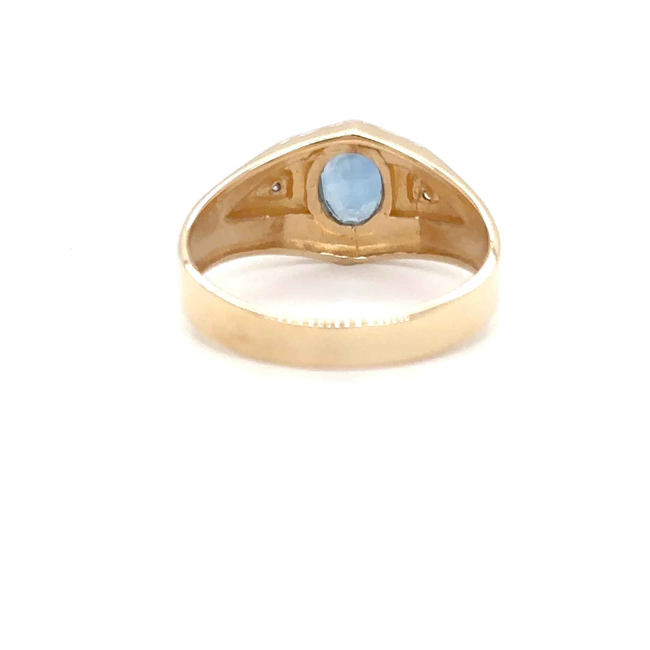 Natural Ceylon Sapphire & Diamond Ring 10K Solid Gold 1.18tcw Mens Ring Blue Gemstone September Birthstone Ring Vintage Estate Gents Ring - Image 14