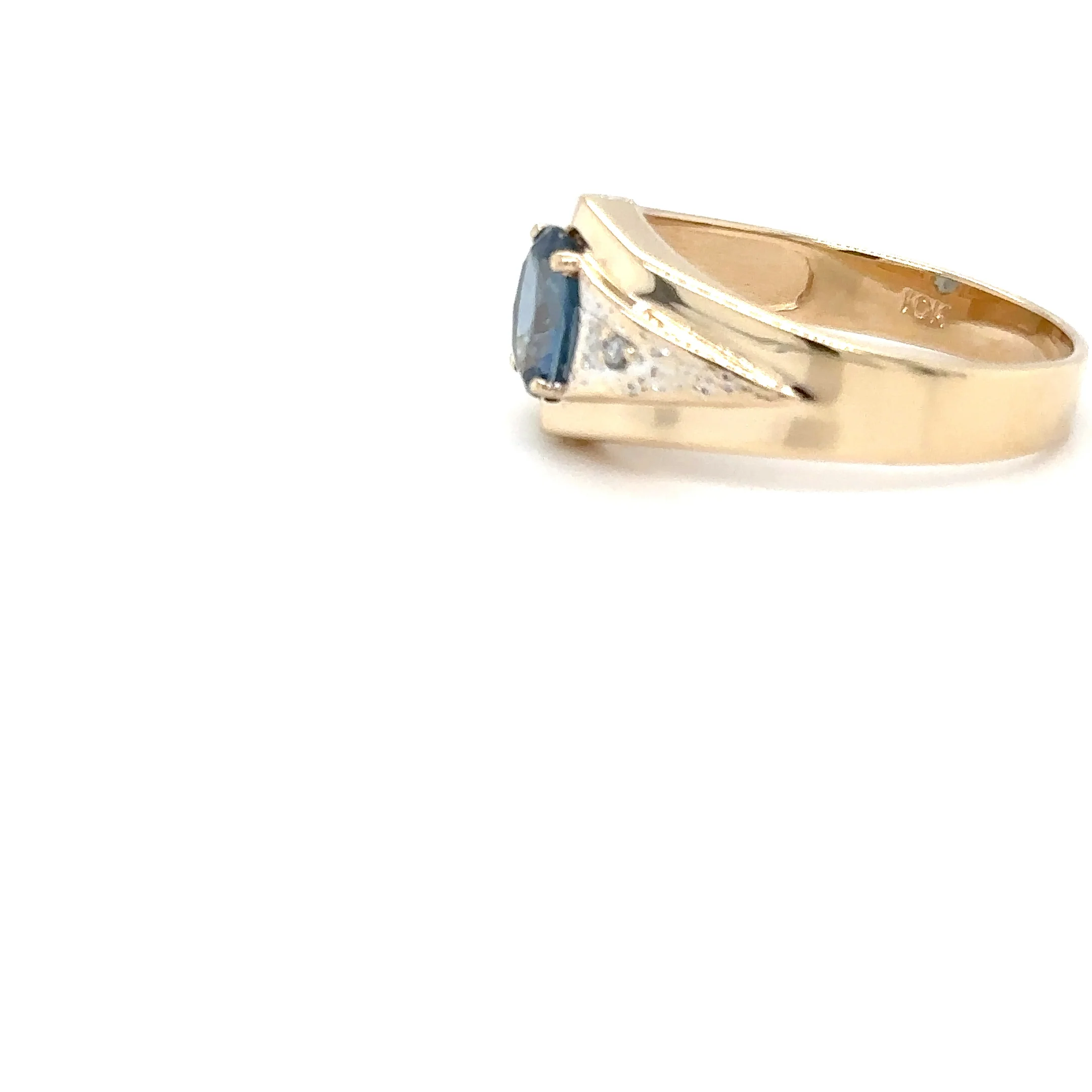 Natural Ceylon Sapphire & Diamond Ring 10K Solid Gold 1.18tcw Mens Ring Blue Gemstone September Birthstone Ring Vintage Estate Gents Ring - Image 16
