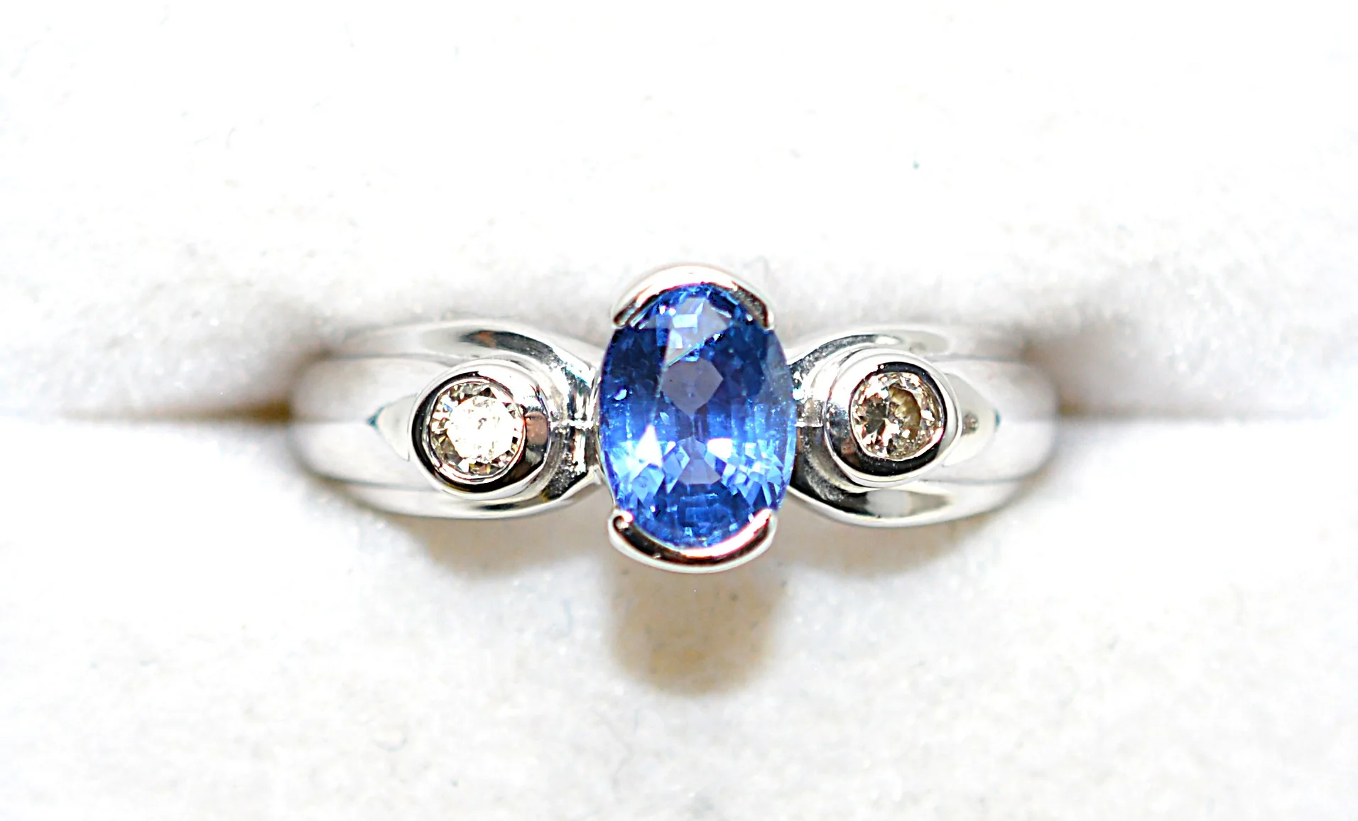 LeVian Natural Ceylon Sapphire & Diamond Ring 14K White Gold 1.44tcw Blue Ring Engagement Ring Bridal Jewelry Statement Ring September Birthstone - Image 5