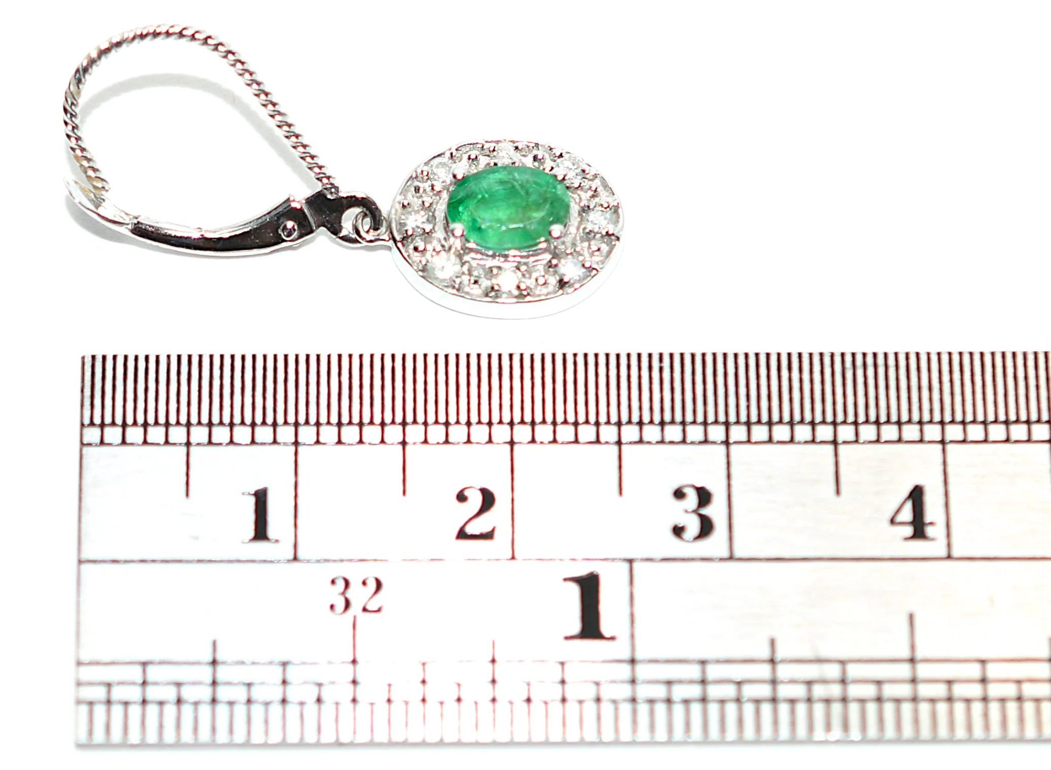 Natural Colombian Emerald & Diamond Earrings 14K White Gold .94tcw May Birthstone Earrings Dangle Drop Earrings Vintage Statement Earrings - Image 8