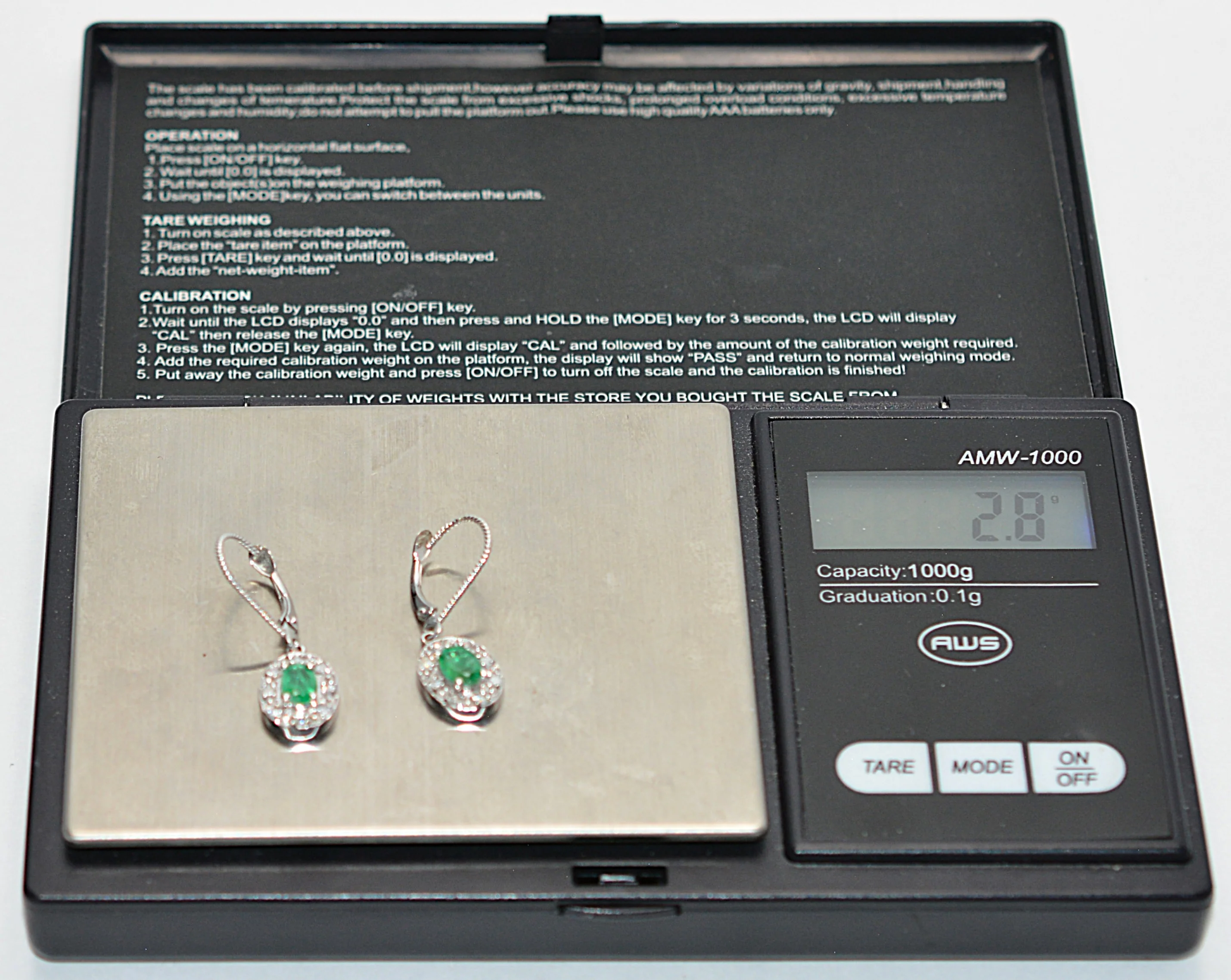 Natural Colombian Emerald & Diamond Earrings 14K White Gold .94tcw May Birthstone Earrings Dangle Drop Earrings Vintage Statement Earrings - Image 9