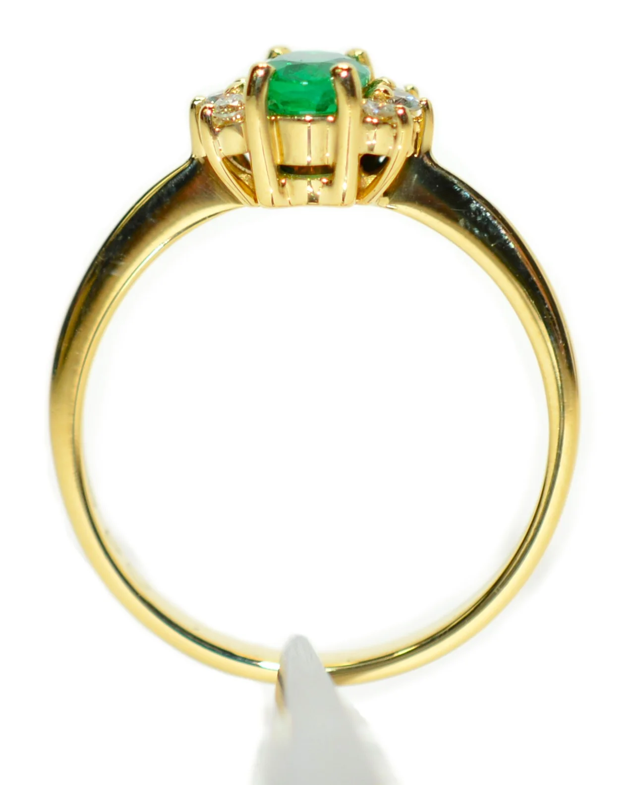 Natural Colombian Emerald & Diamond Ring 18K Solid Gold .48tcw Gemstone Ring May Birthstone Green Estate Jewelry Vintage Jewellery - Image 3
