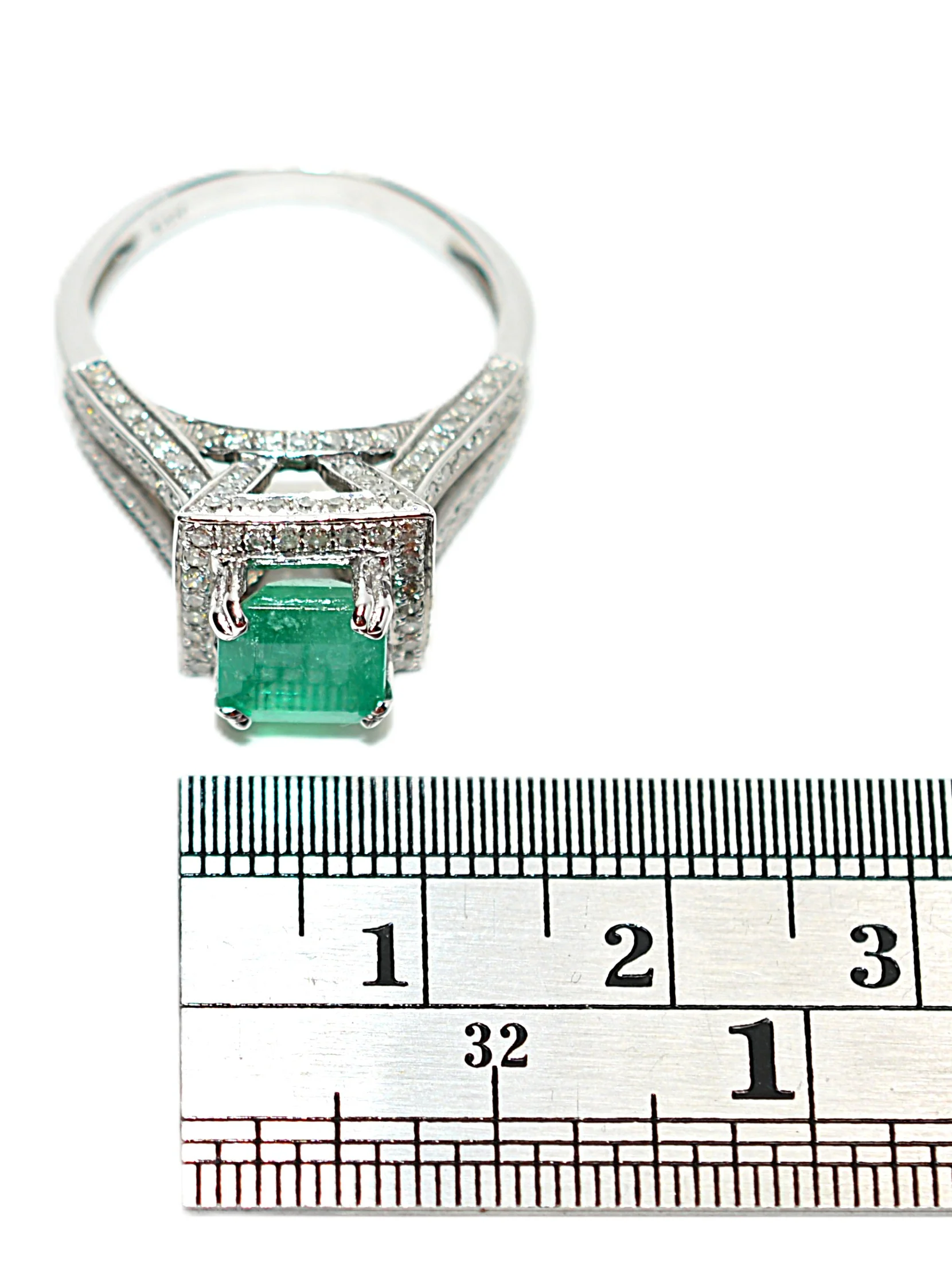 Natural Colombian Emerald & Diamond Ring 14K White Gold 2.37tcw Engagement Ring Statement Ring Wedding Ring May Birthstone Bridal Jewelry - Image 10
