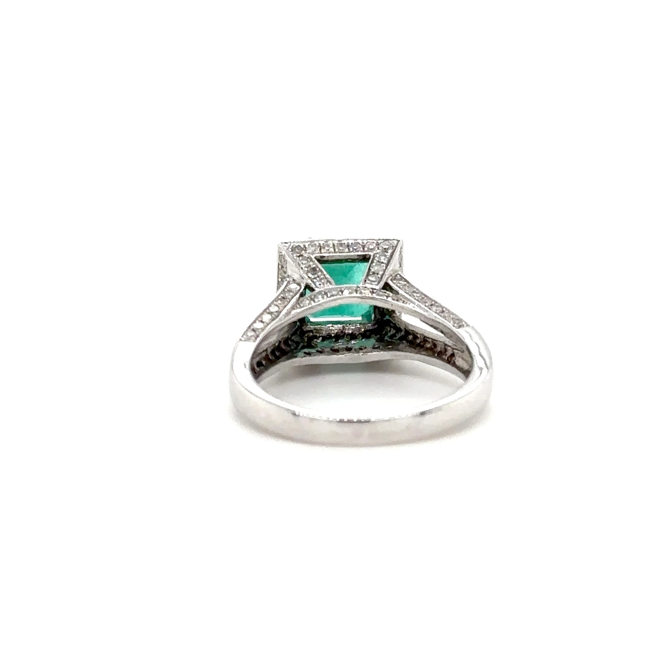 Natural Colombian Emerald & Diamond Ring 14K White Gold 2.37tcw Engagement Ring Statement Ring Wedding Ring May Birthstone Bridal Jewelry - Image 14