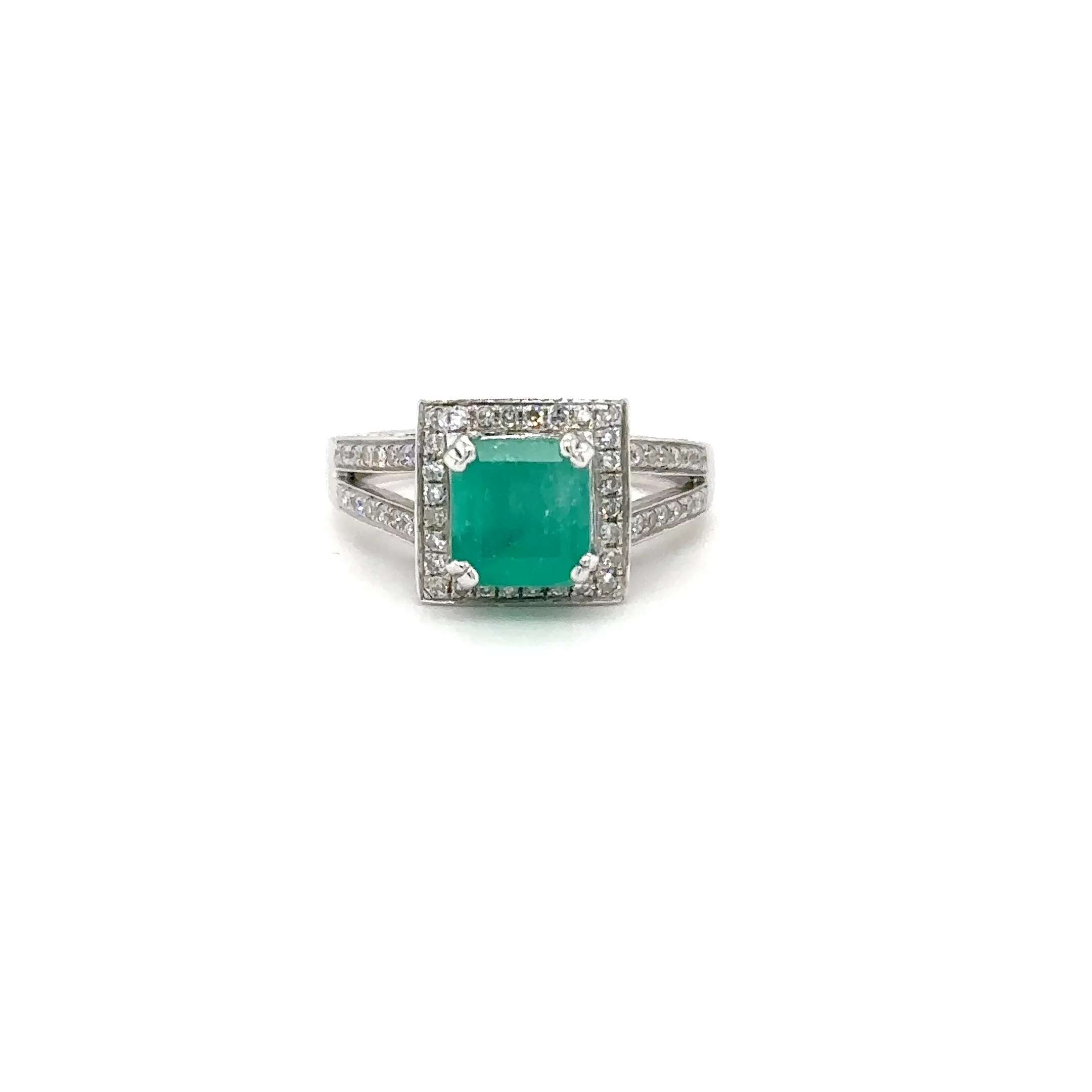 Natural Colombian Emerald & Diamond Ring 14K White Gold 2.37tcw Engagement Ring Statement Ring Wedding Ring May Birthstone Bridal Jewelry - Image 16