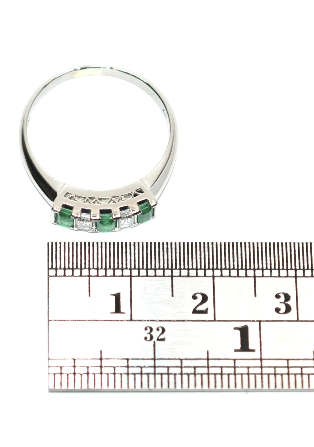 Natural Colombian Emerald & Diamond Ring Platinum .66tcw May Birthstone Ring Gemstone Band Wedding Band Bridal Jewelry Vintage Estate Piece - Image 10