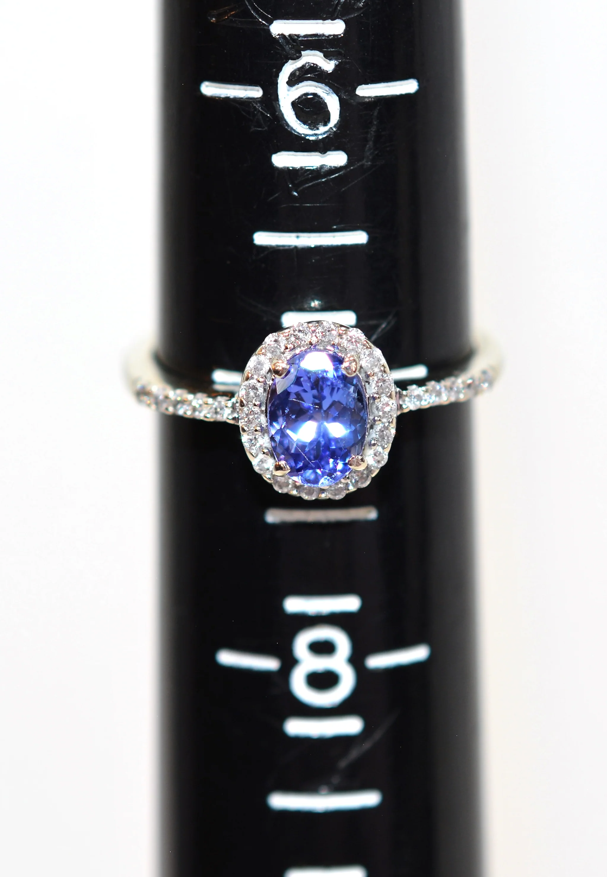 Natural D'Block Tanzanite & Diamond Ring 10K Solid White Gold 1.08tcw Engagement Ring Wedding Ring Birthstone Ring Cocktail Ring Bridal - Image 9