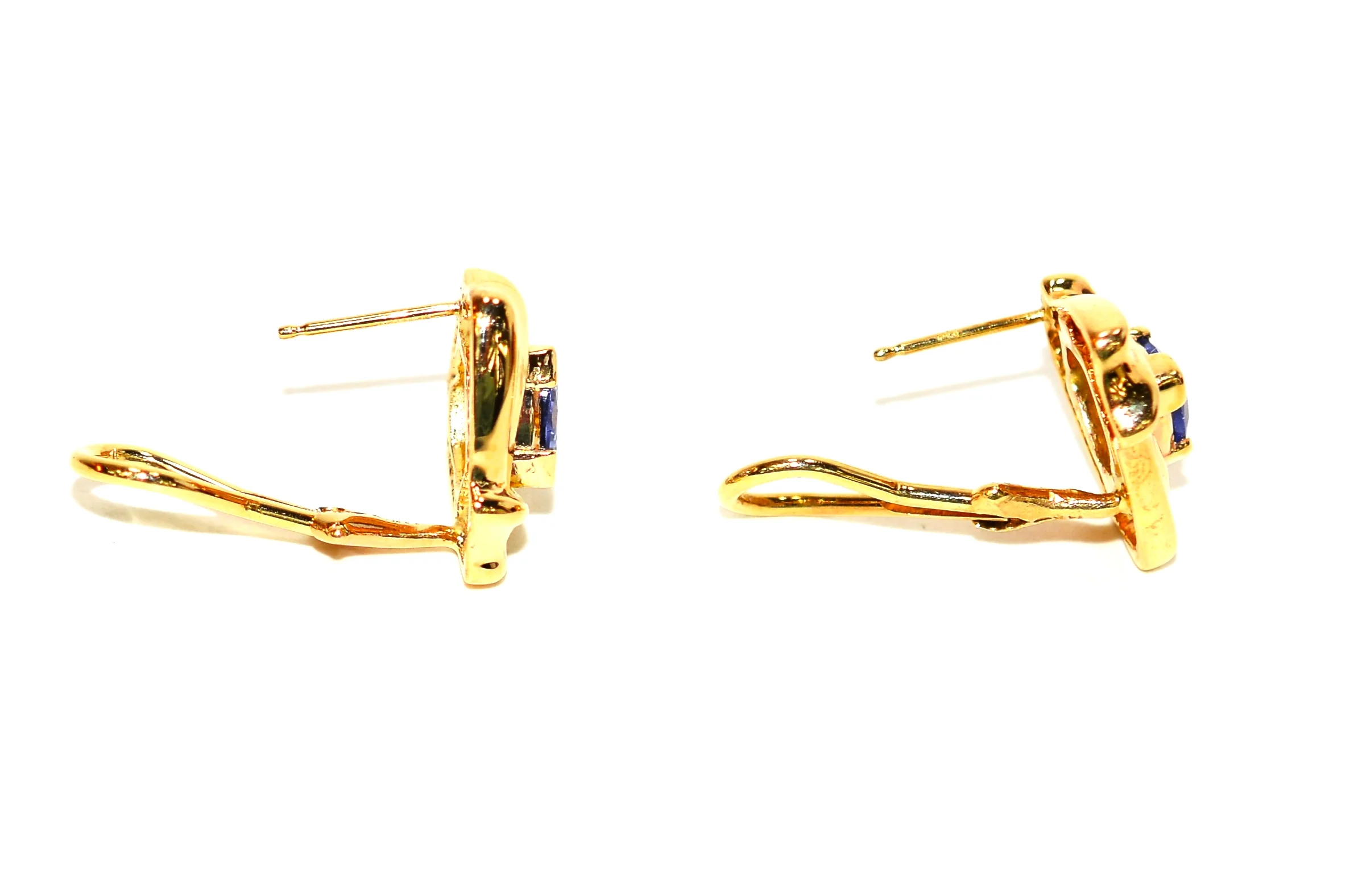 Natural D'Block Tanzanite Earrings 14K Solid Gold 1.44tcw Gemstone Earrings Statement Earrings Cocktail Earrings Birthstone Earrings Purple - Image 3