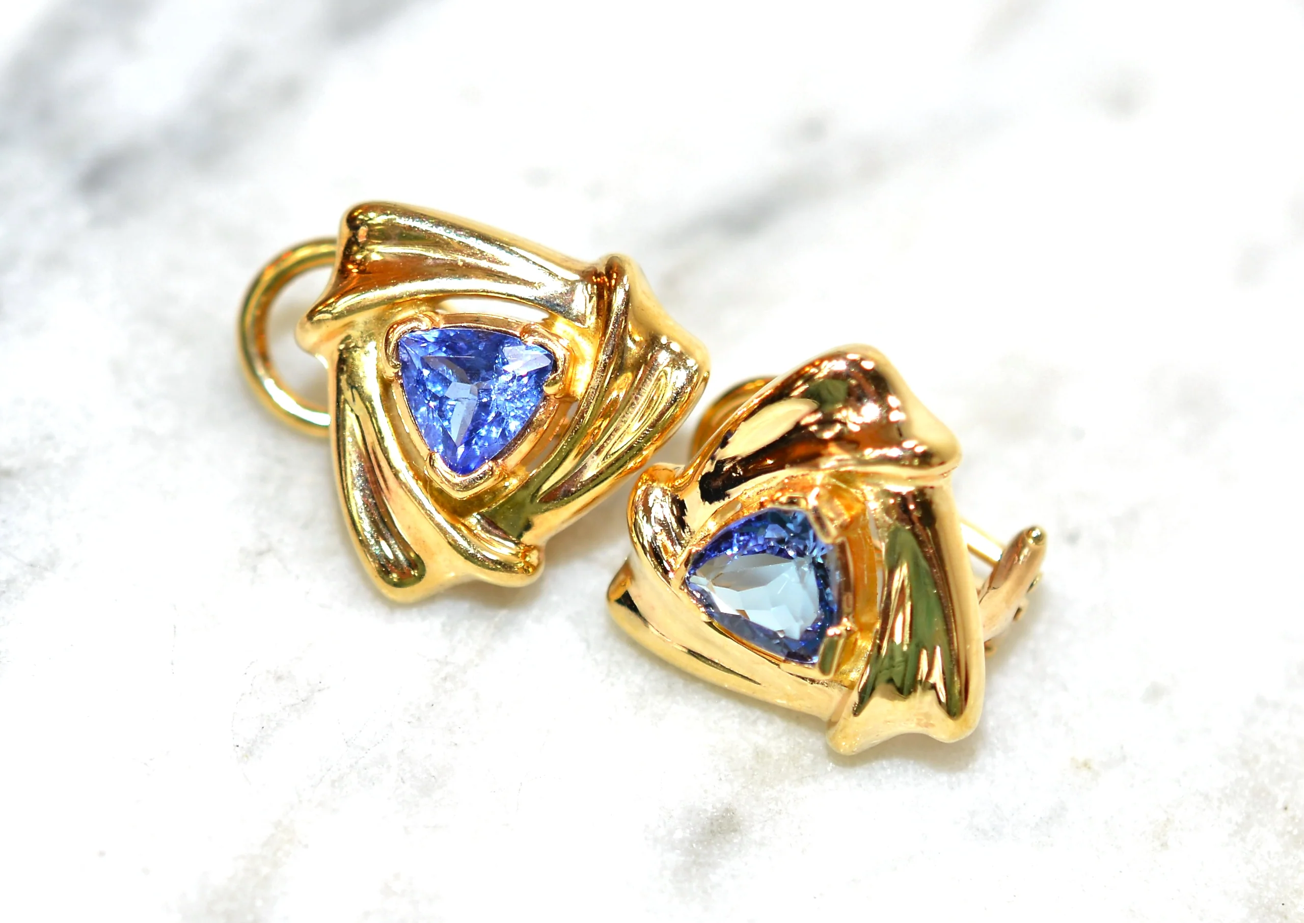 Natural D'Block Tanzanite Earrings 14K Solid Gold 1.44tcw Gemstone Earrings Statement Earrings Cocktail Earrings Birthstone Earrings Purple - Image 6