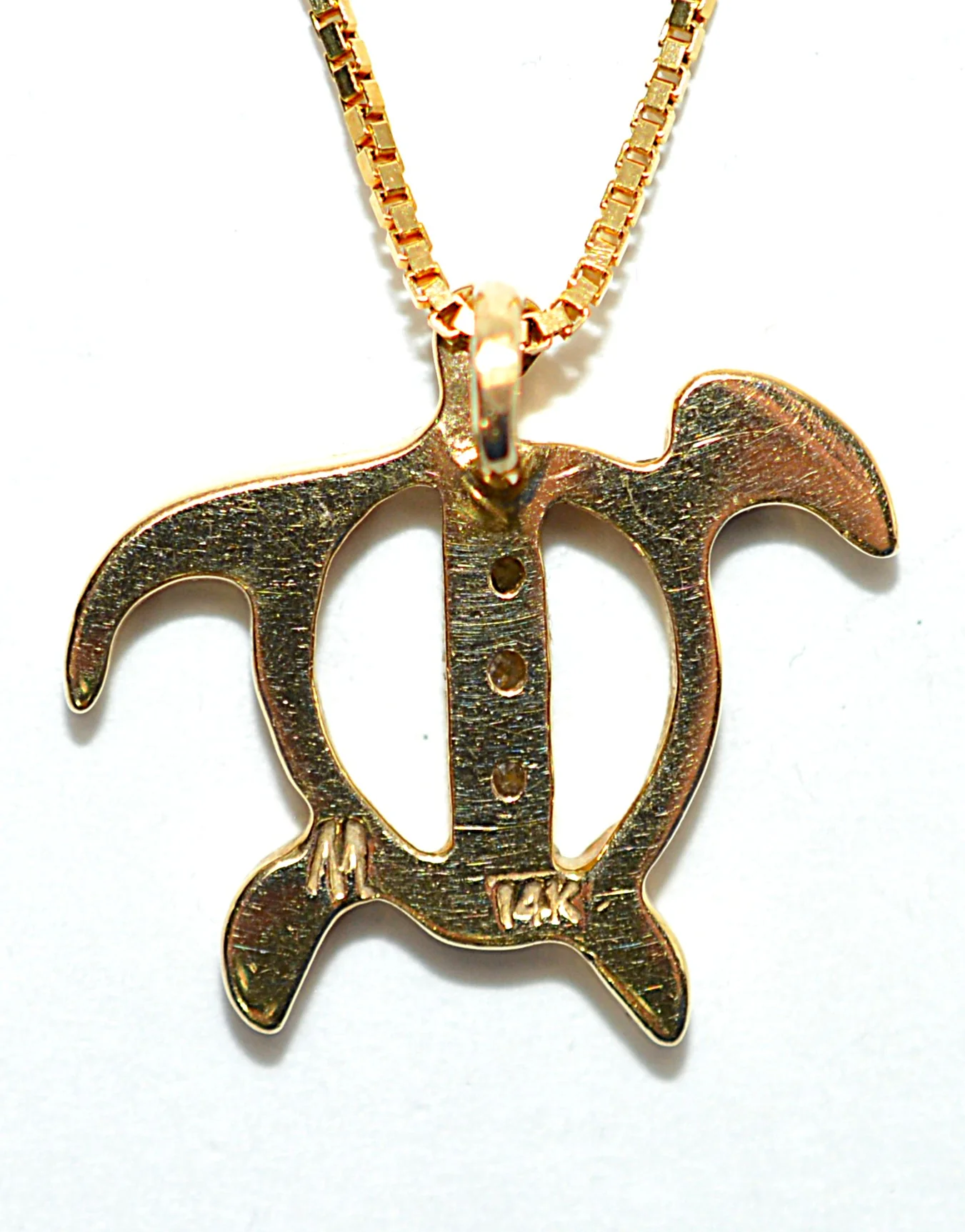 Natural Diamond Necklace 14K Yellow Gold .09tcw Turtle Pendant Turtle Necklace Nautical Coastal Beach Jewelry Diamond Pendant Estate - Image 7