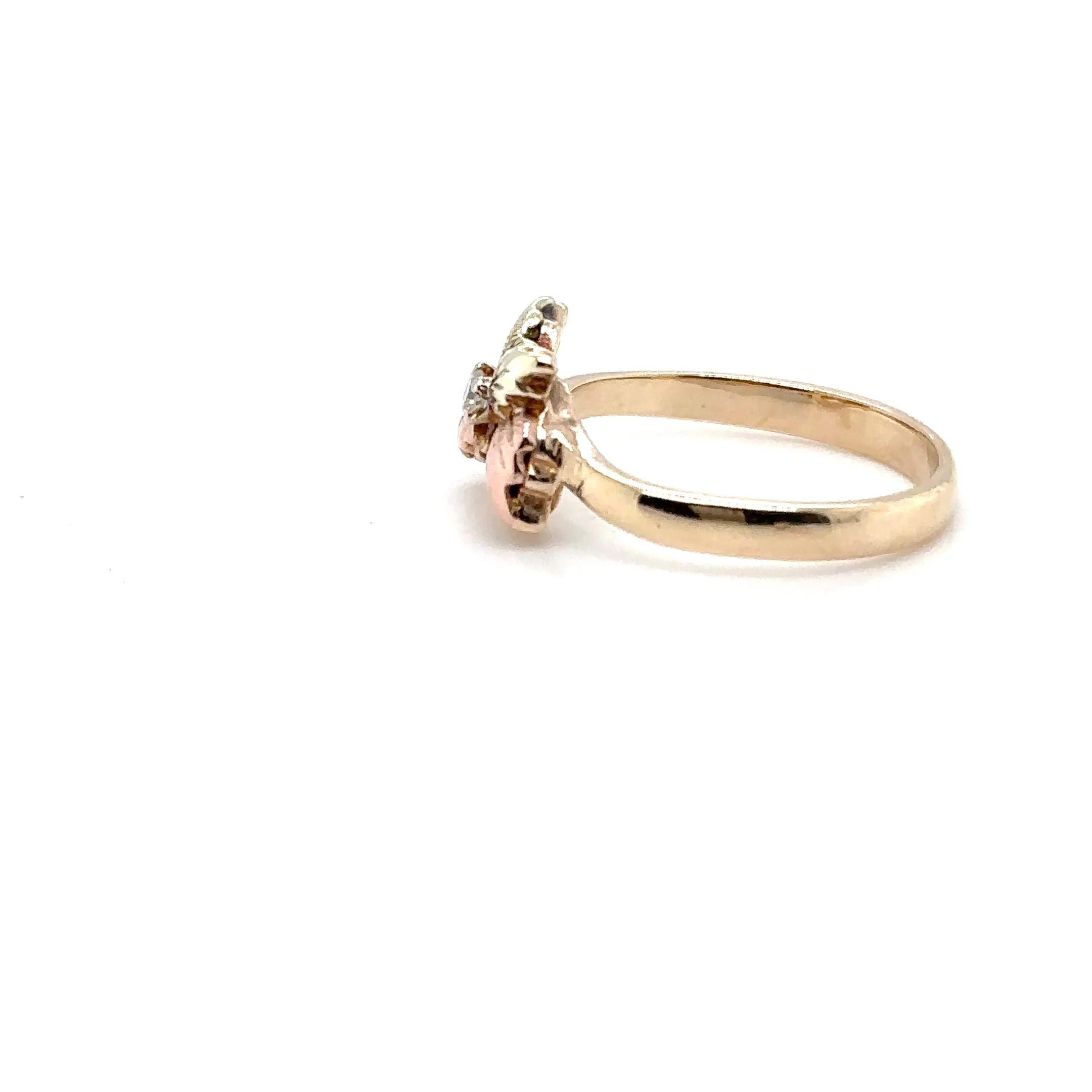 Natural Diamond Ring .03ct 10K Solid Gold Black Hills Gold Ring American Made Black Hills South Dakota Vintage Estate Jewelry - Image 9