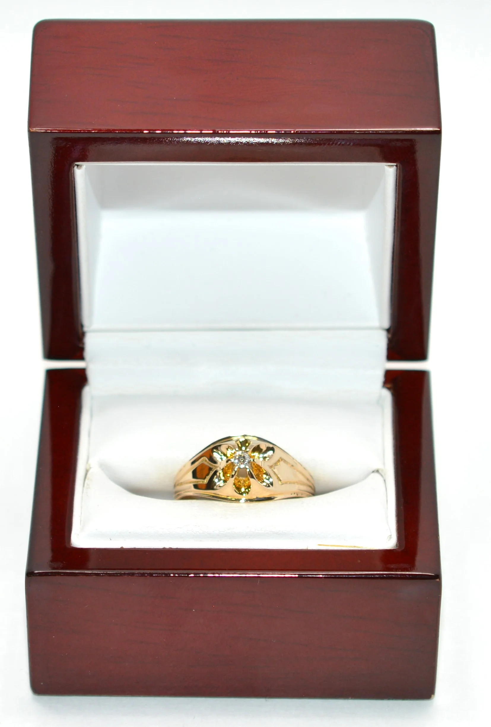 Natural Diamond Ring 10K Solid Gold .12ct Solitaire Ring Men's Ring Statement Ring Cocktail Ring Vintage Ring Estate Ring Estate Jewelry - Image 12