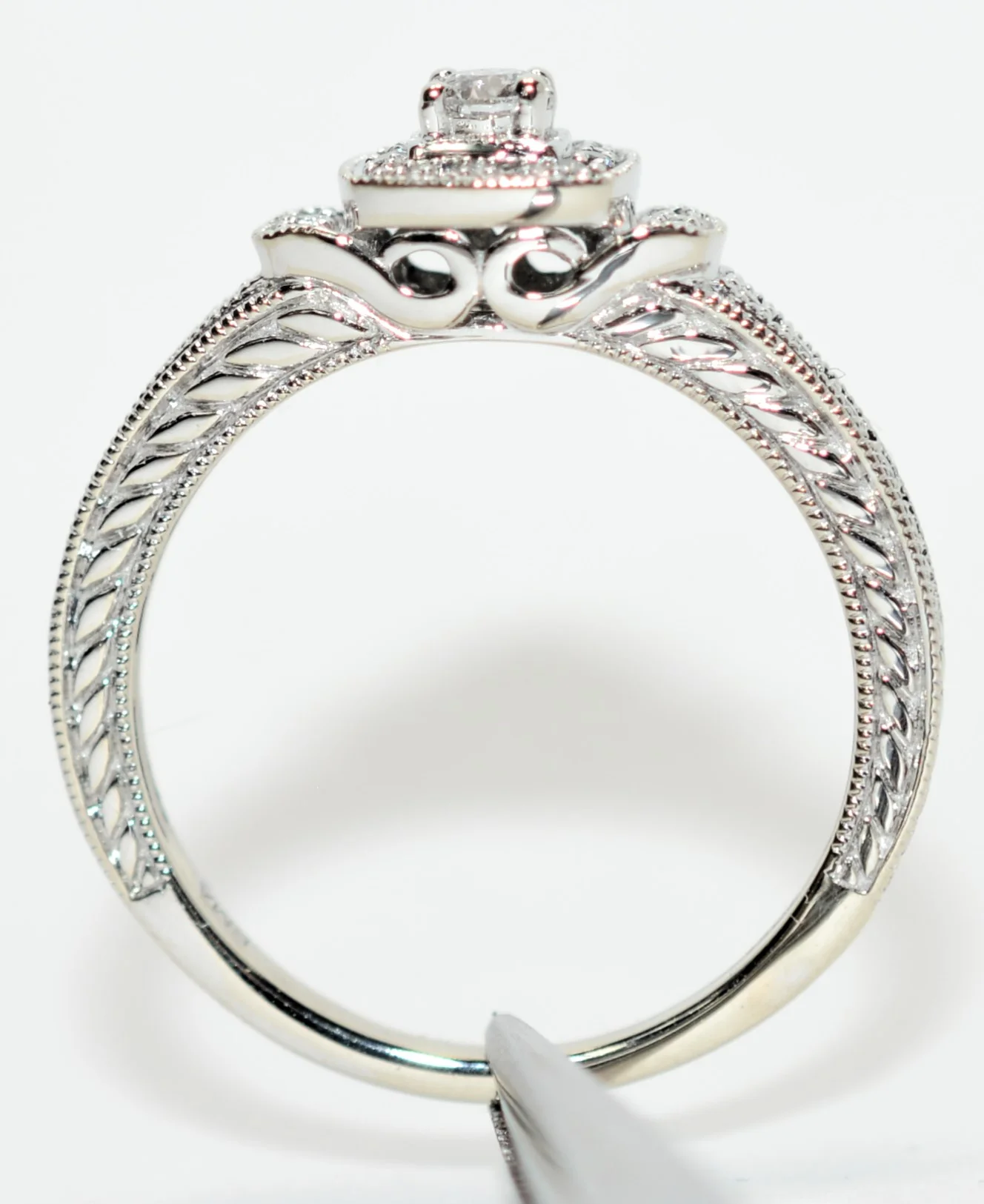 Natural Diamond Ring 10K White Gold .27tcw Engagement Ring Wedding Bridal Jewel - Image 3