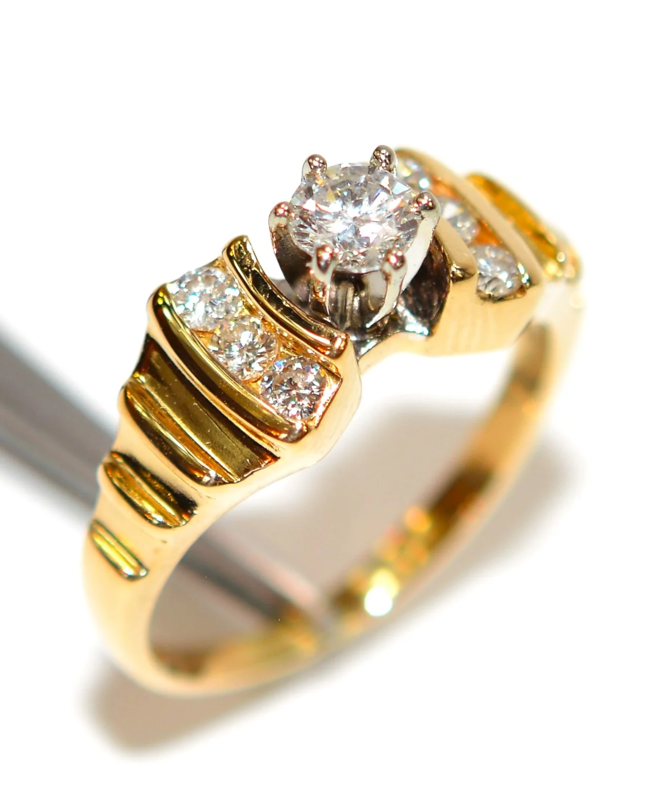 Natural Diamond Ring 14K Solid Gold .47tcw Engagement Ring Bridal Jewelry Anniversary Ring Birthstone Ring Statement Ring Estate Jewellery - Image 4