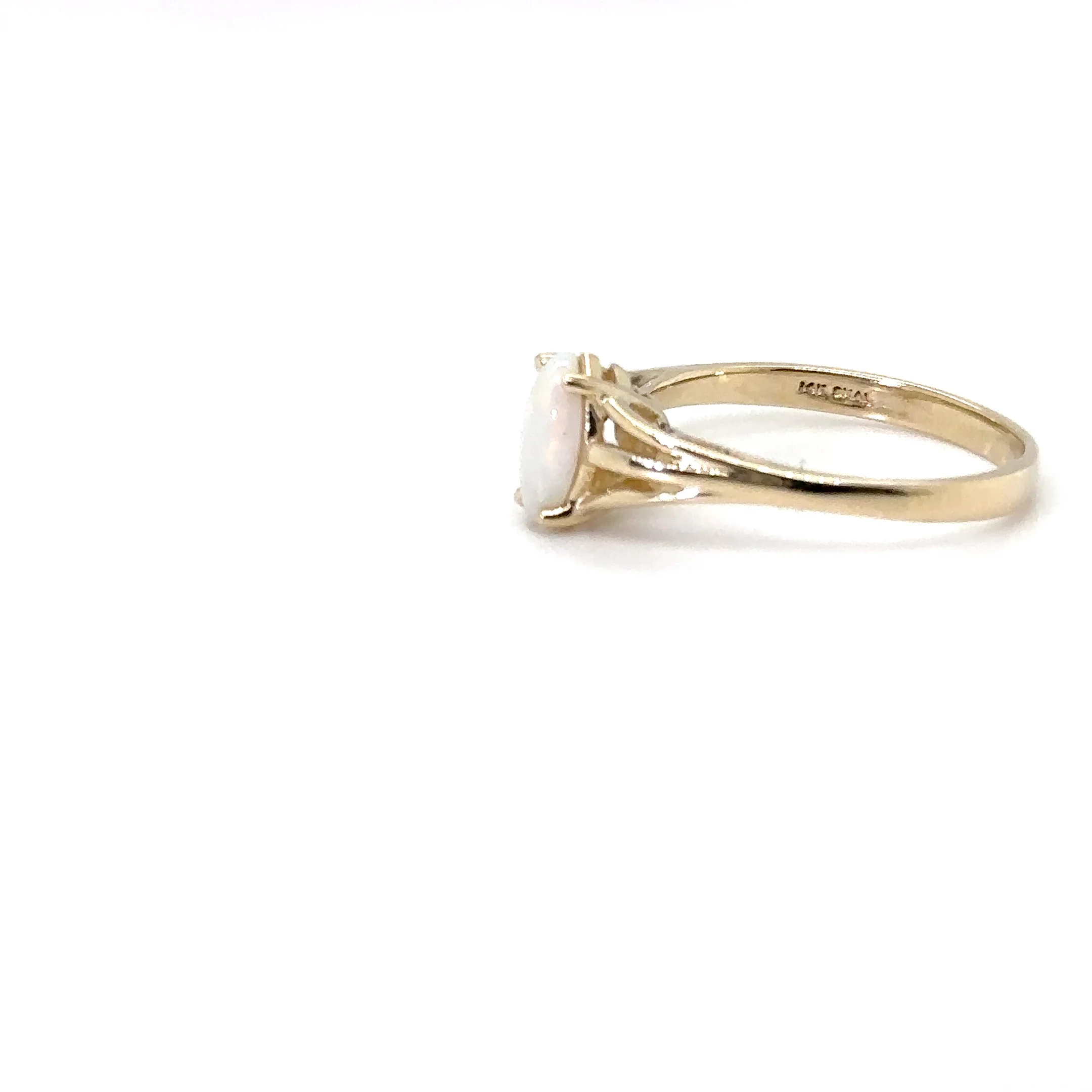 Natural Ethiopian Opal Ring 14K Solid Gold Solitaire Gemstone Ring October Birthstone Ring Statement Ring White Rainbow Ring Fine Opal - Image 15