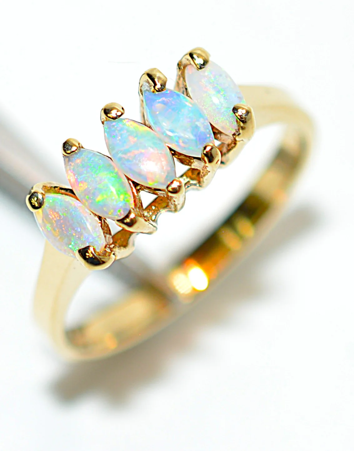 Natural Ethiopian Opal Ring 14K Solid Gold Precious Opal Ring Cluster Ring Statement Ring Vintage Ring Cocktail Ring October Birthstone Ring - Image 11