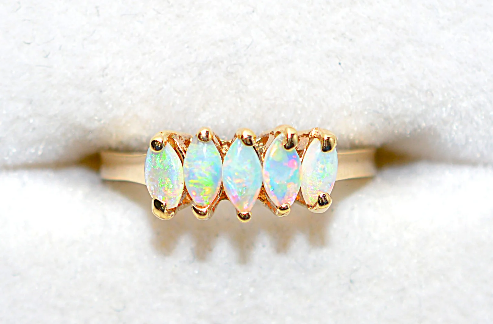 Natural Ethiopian Opal Ring 14K Solid Gold Precious Opal Ring Cluster Ring Statement Ring Vintage Ring Cocktail Ring October Birthstone Ring - Image 8
