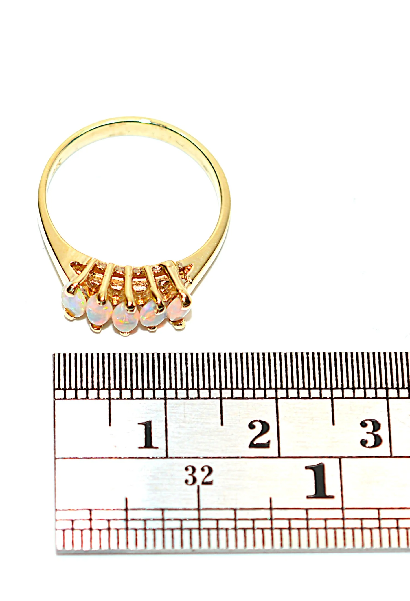 Natural Ethiopian Opal Ring 14K Solid Gold Precious Opal Ring Cluster Ring Statement Ring Vintage Ring Cocktail Ring October Birthstone Ring - Image 9